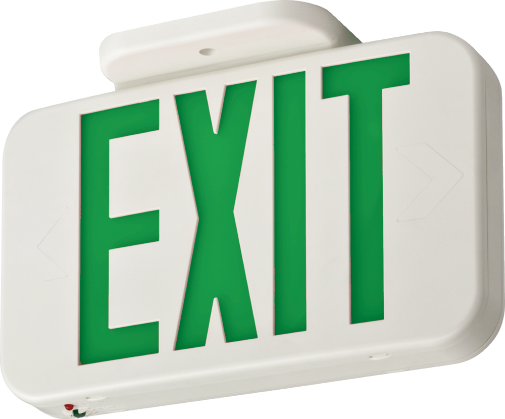 Lithonia Lighting EXRG Series 0.3-Watt 120/277-Volt LED White Hardwired  Exit Light with Red/Green Lights in the Emergency  Exit Lights department  at