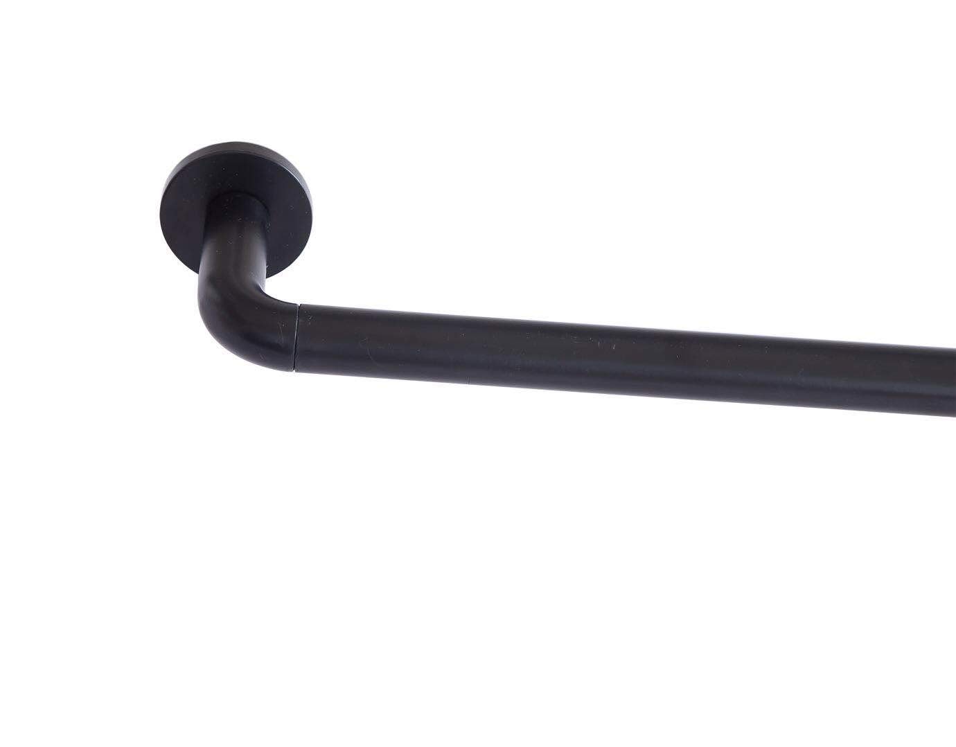 HLC.me WRP-BLK28 Wrap Around Room Darkening Grommet Curtain Rod - Adjustable Curtain Rod - Sturdy