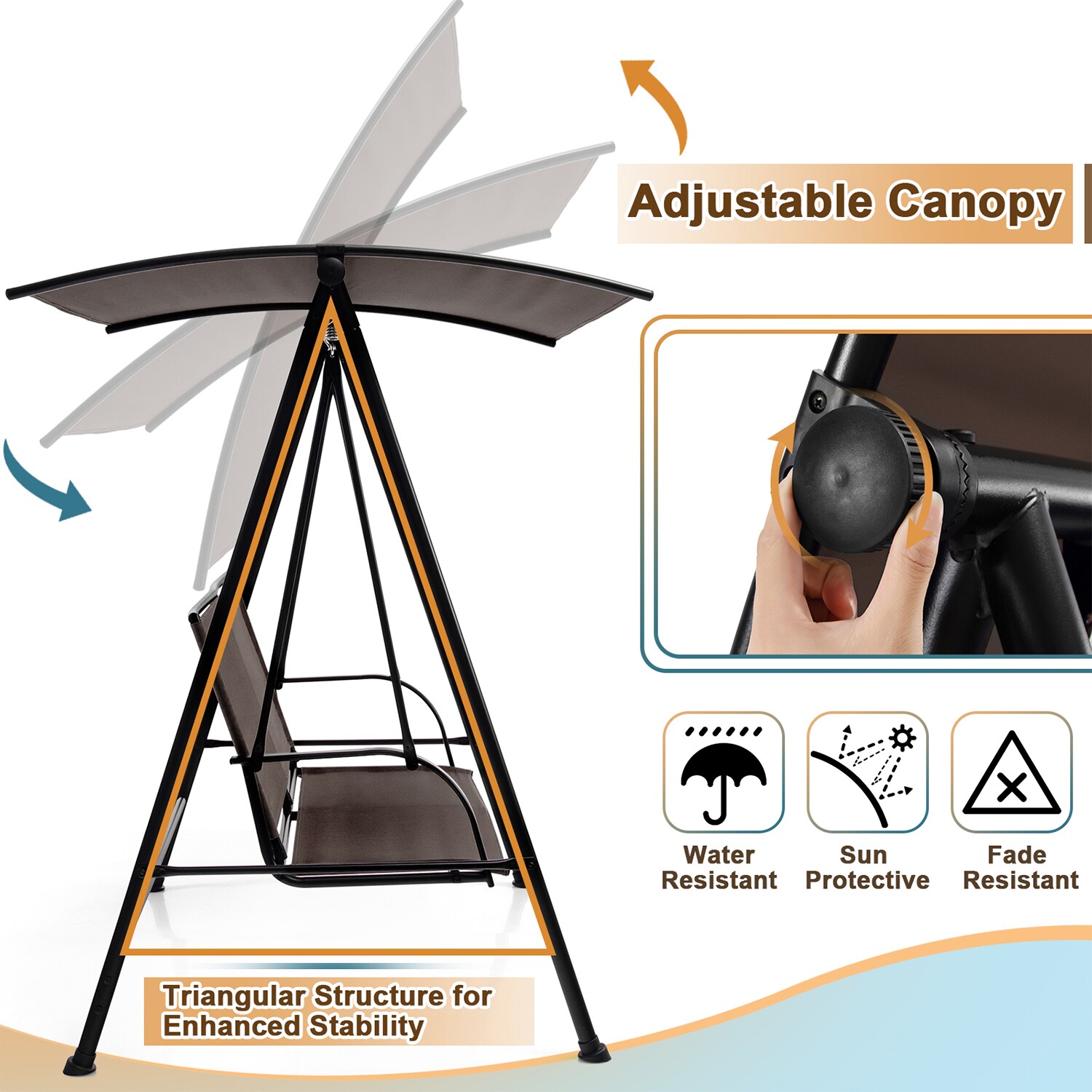 WELLFOR TDG10403CF Swing-Gliders - View #2
