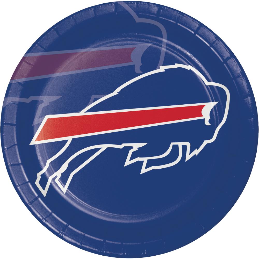 Creative Converting 429504 8-Pack Buffalo Bills Paper Leak Proof Disposable Dinner Plates