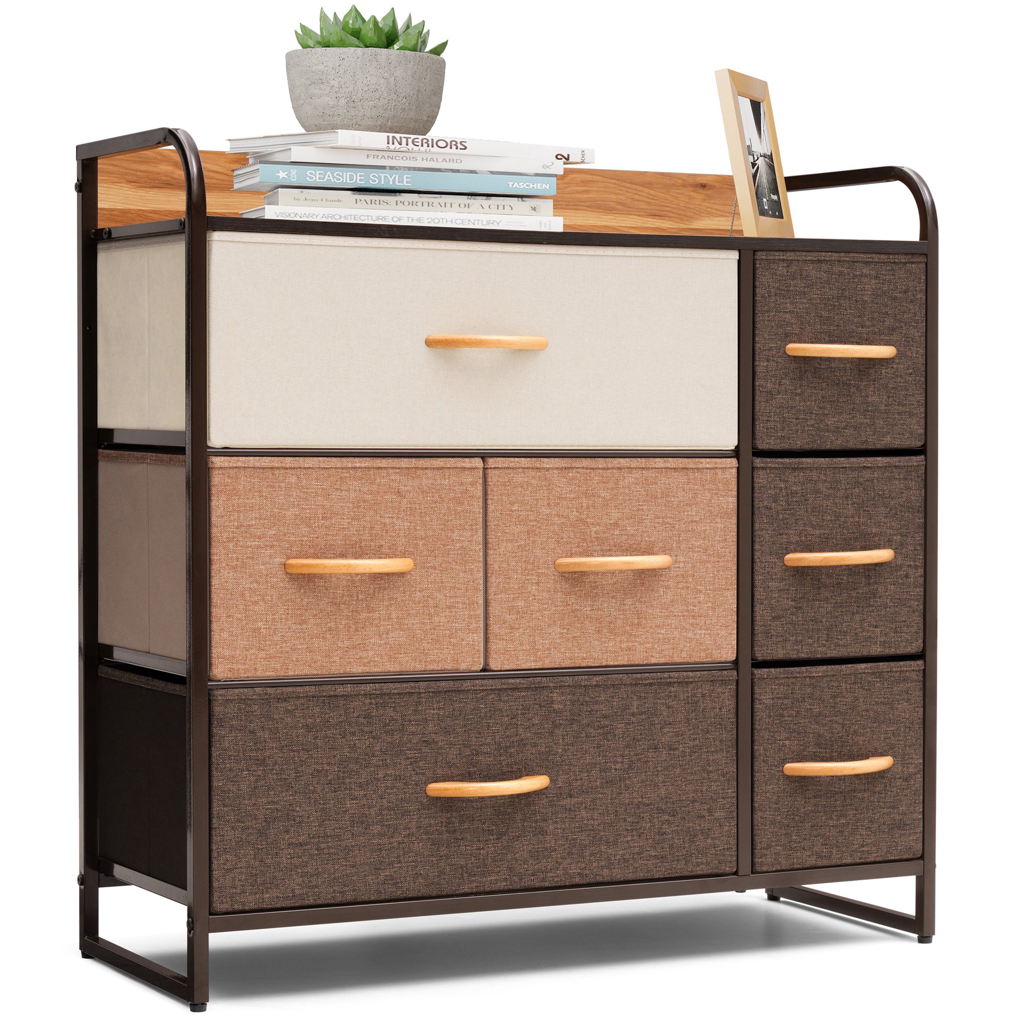 Crestlive Products Dresser storage tower Beige, Light Coffee and Brown ...