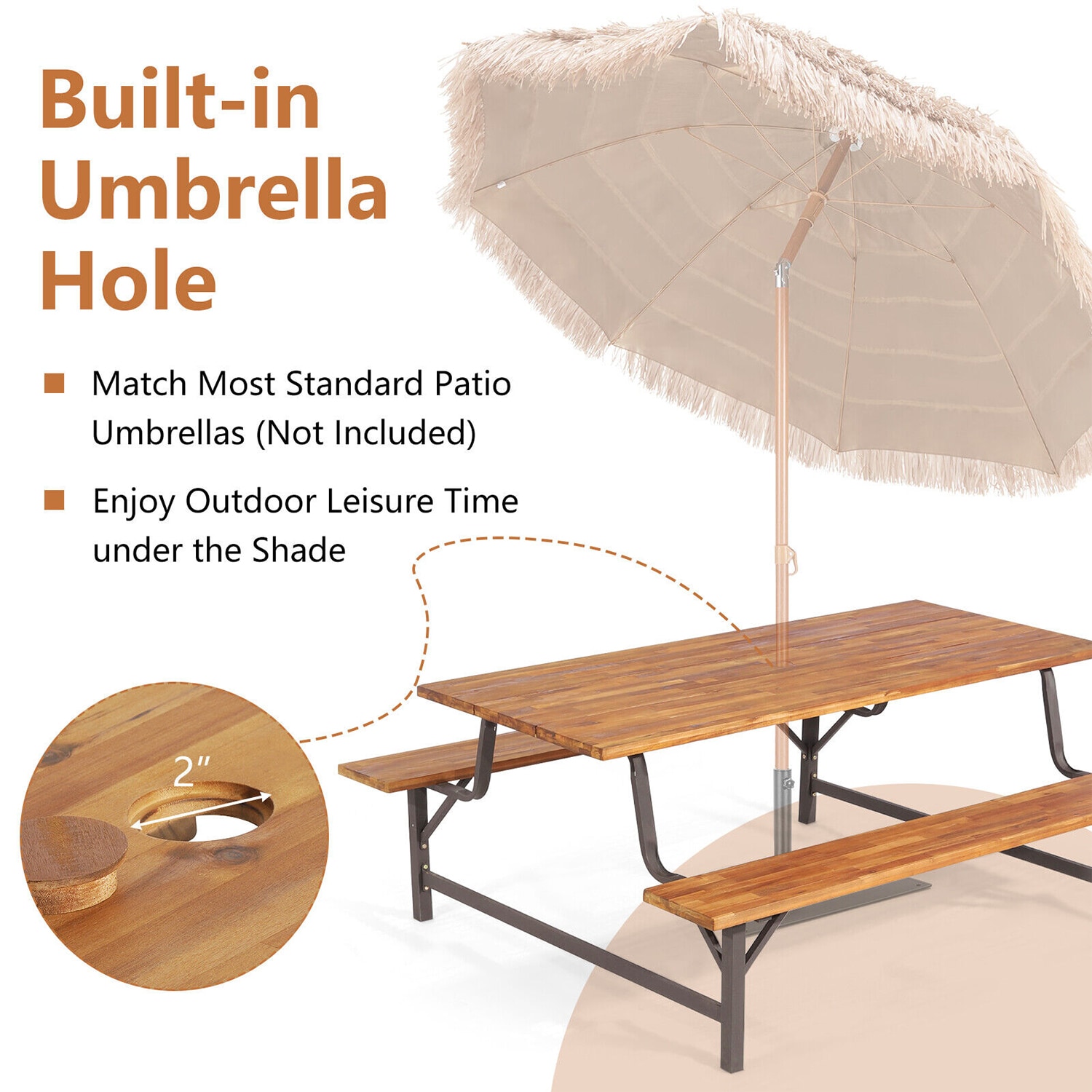 WELLFOR KC-HGY-55465+ Picnic-Tables - View #3