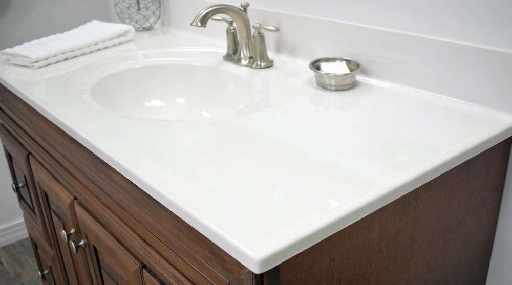 US Marble Recessed Oval Standard 49-in White On White- Gloss Cultured ...