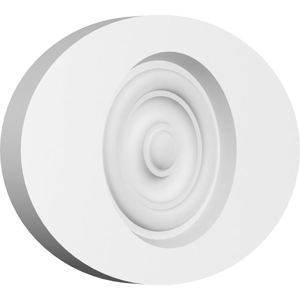 Ekena Millwork ROSP070X048X050DAL02 Standard Dalton Bullseye with Square Edge Bullseye 7-in x 4.75-in Round Unfinished PVC Rosette