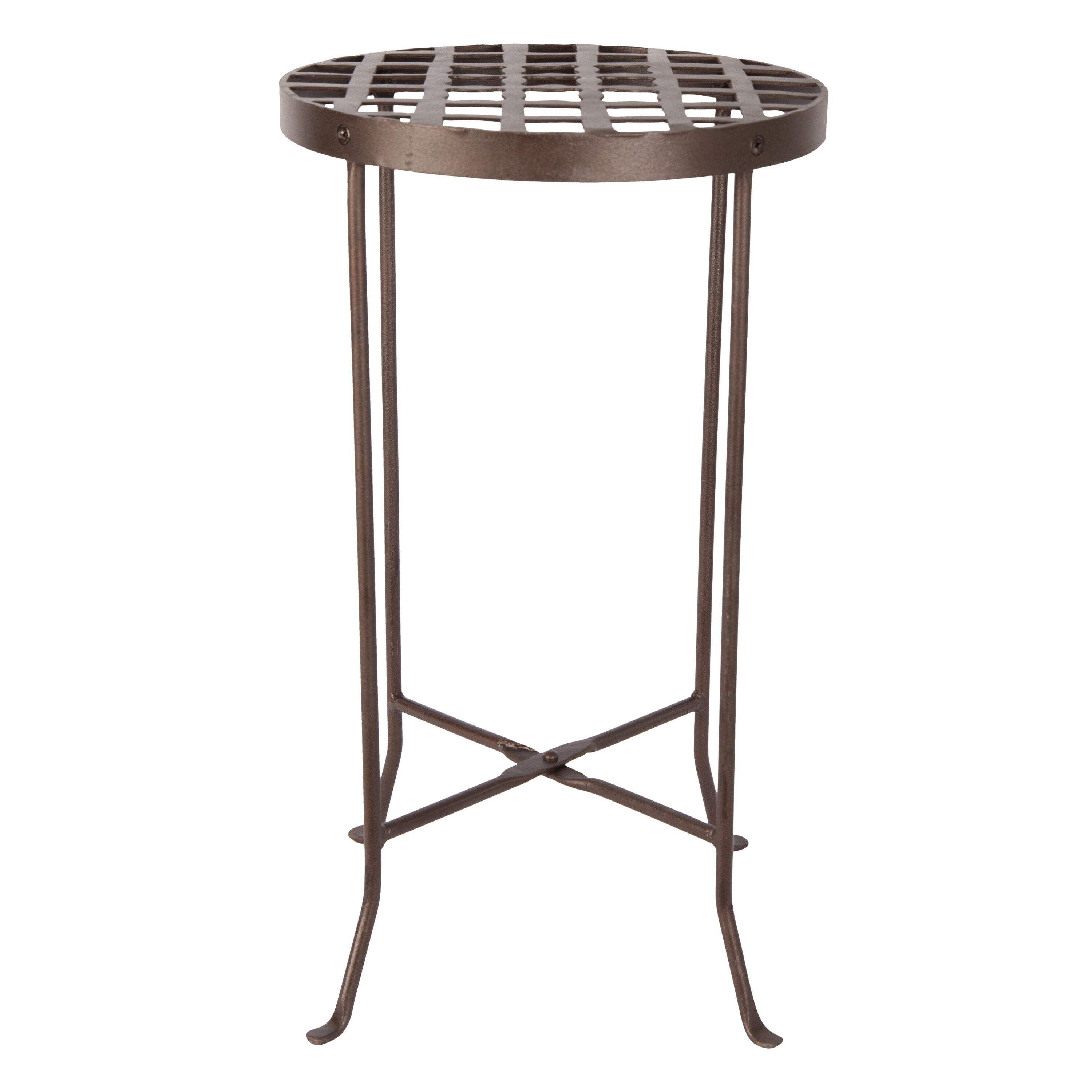 Minuteman International Large Round Table Flowers Plant Stand 24 75 In H X 14 5 In W Roman