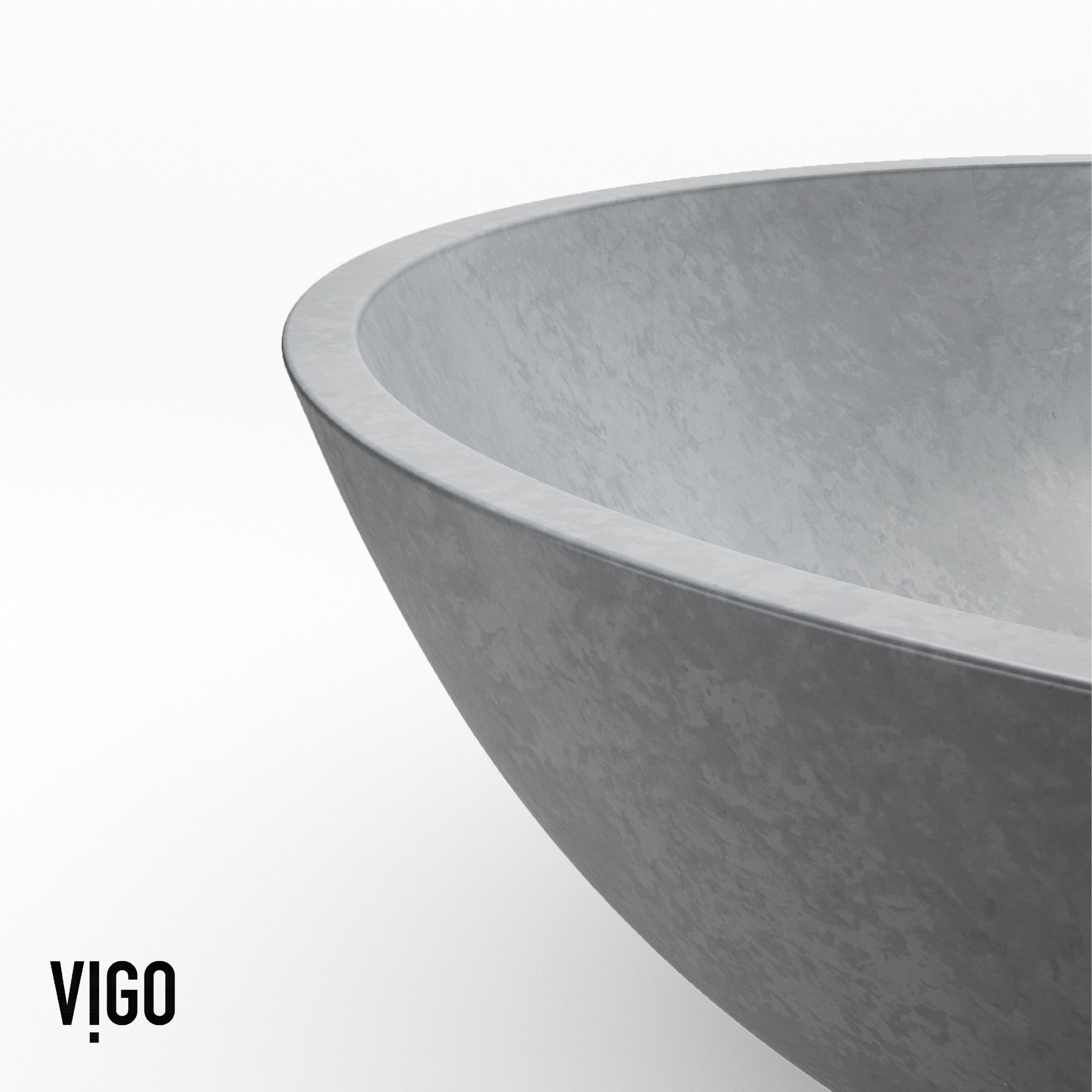 Ravenna Gothic 16" Gray Concrete Round Vessel Sink