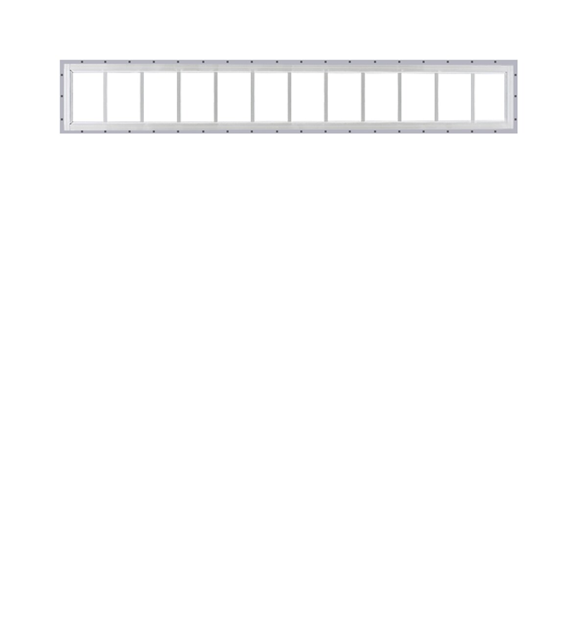 Shed Windows and More 1072WJ Fixed Transom 10 in x 72 in White Aluminum Window (J-Channel Mount) Fixed Window Tempered Glass