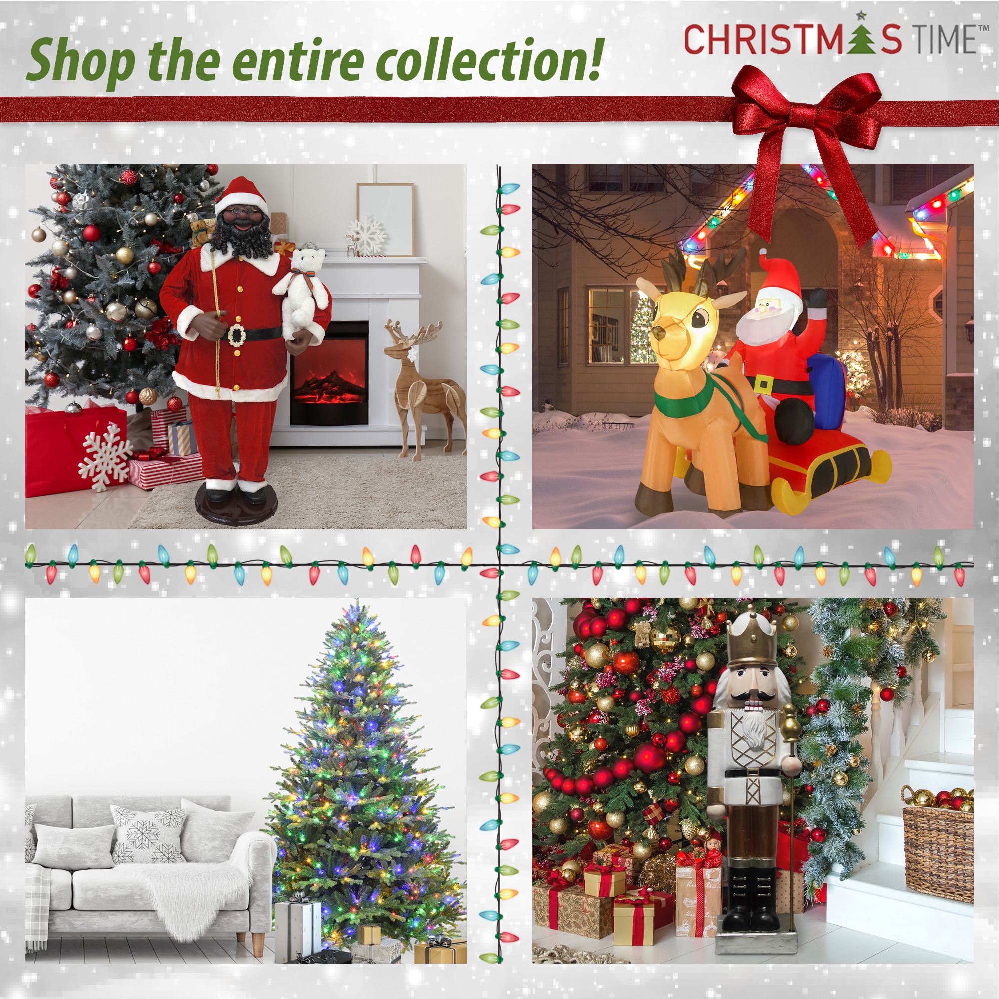 Slim Windsor Pine 6.5 ft Artificial Christmas Tree with Multi-Color LED Lights