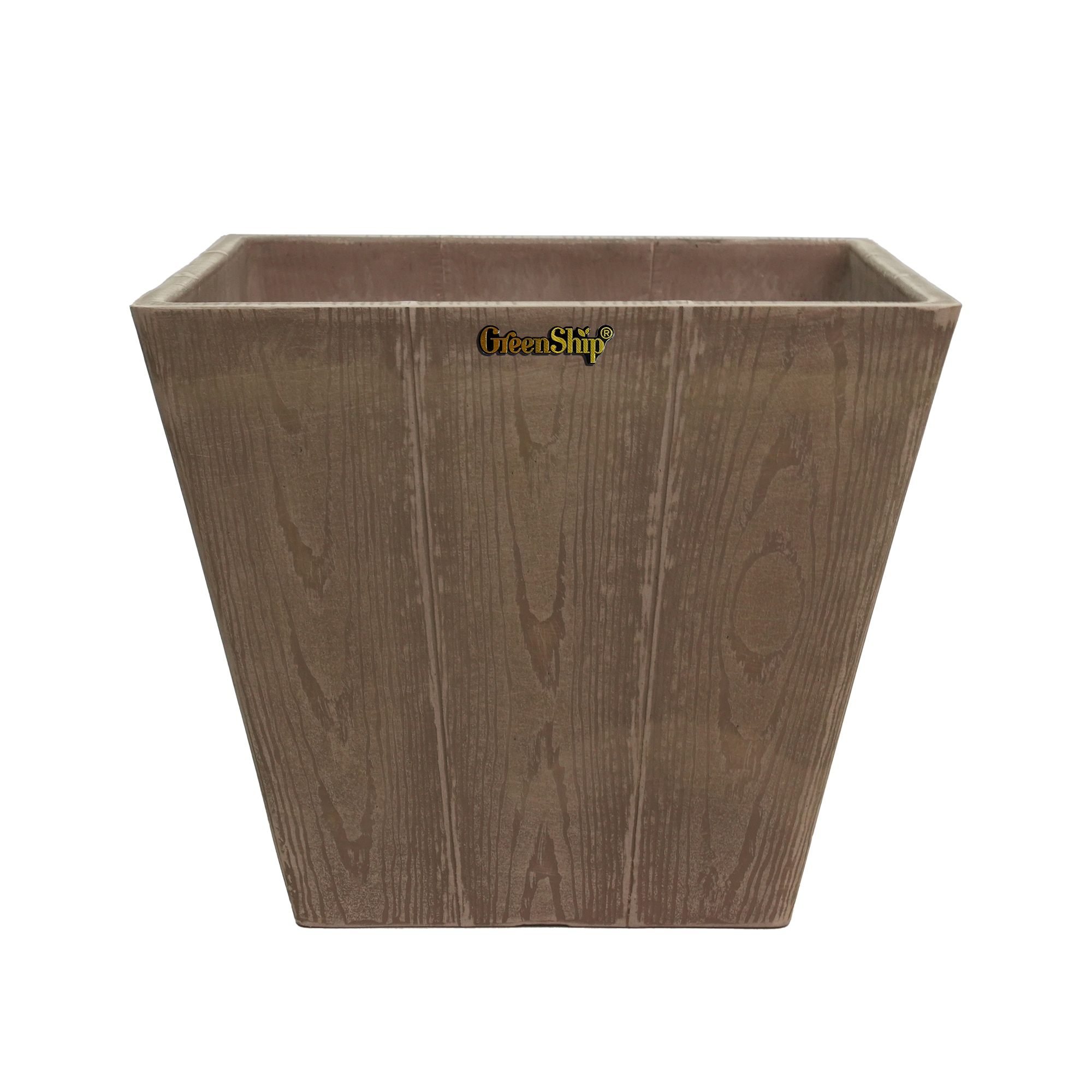 Greenship 12GF35T Square 11.4-in W Large Brown Resin Indoor/Outdoor Planter
