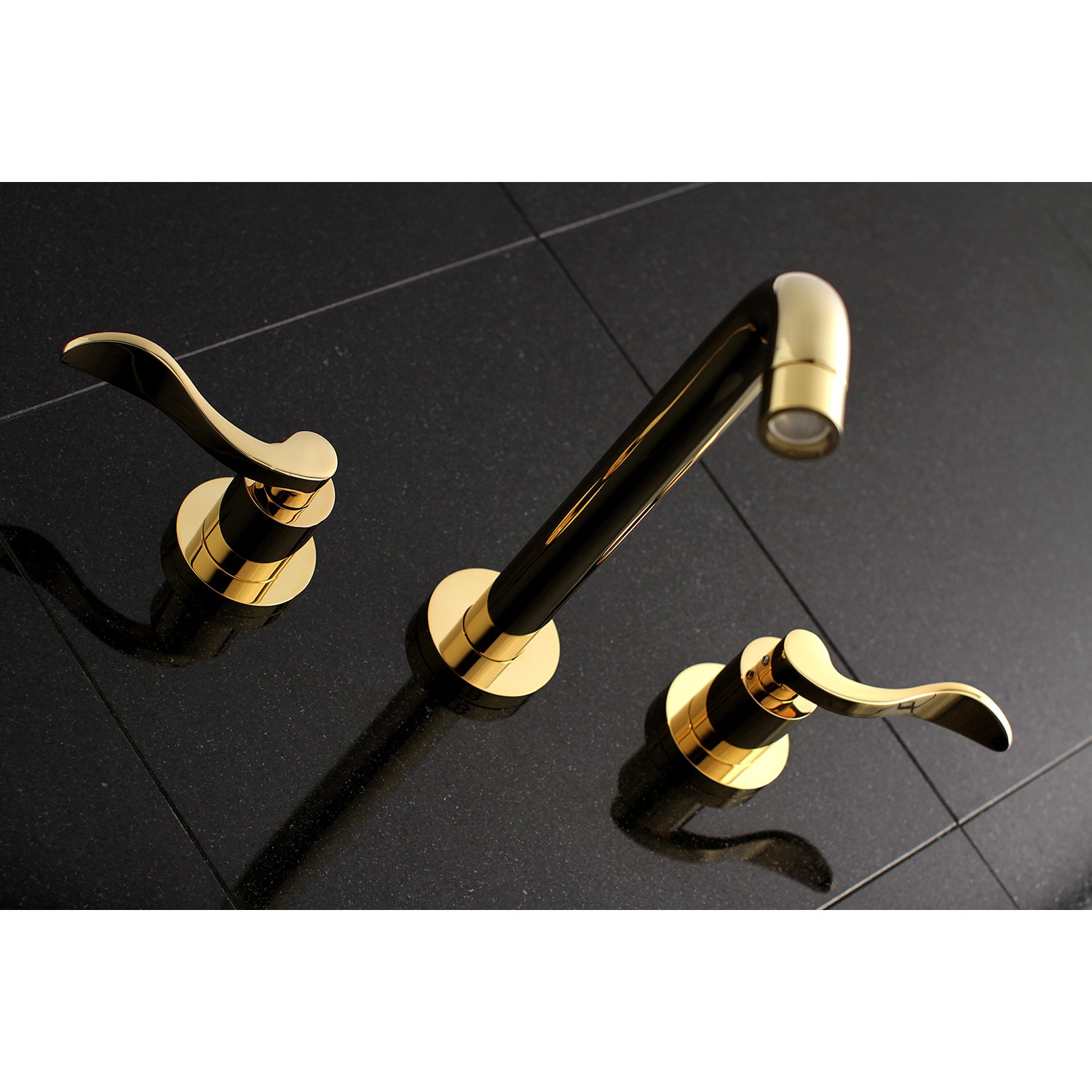 Kingston Brass WLKS8022DFL NuWave Polished brass 2-handle Wall-mount Low-arc Bathtub Faucet ( Valve Included )