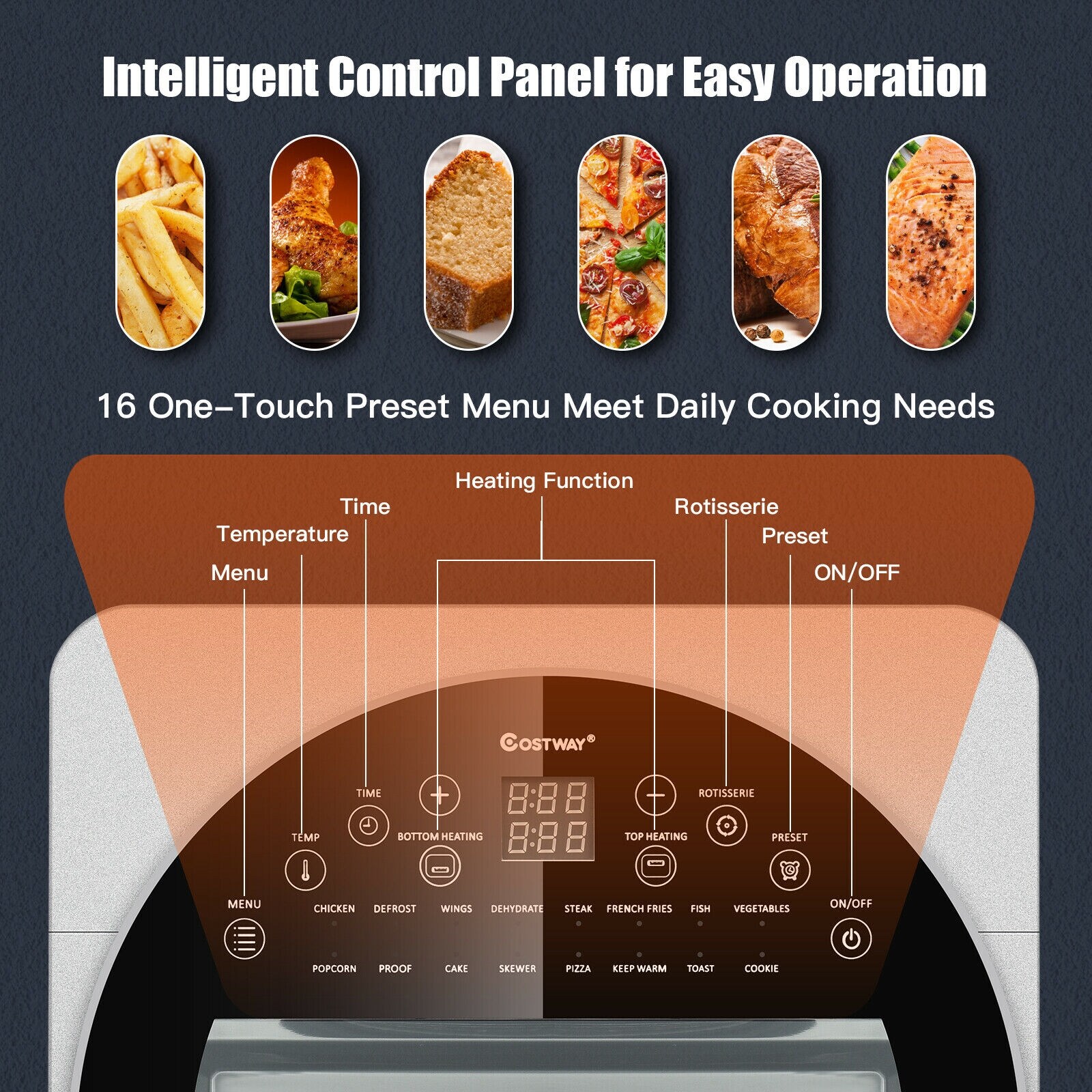 Costway 19 QT Multi-functional Air Fryer Oven Dehydrator Rotisserie  w/Accessories White\Green\Red