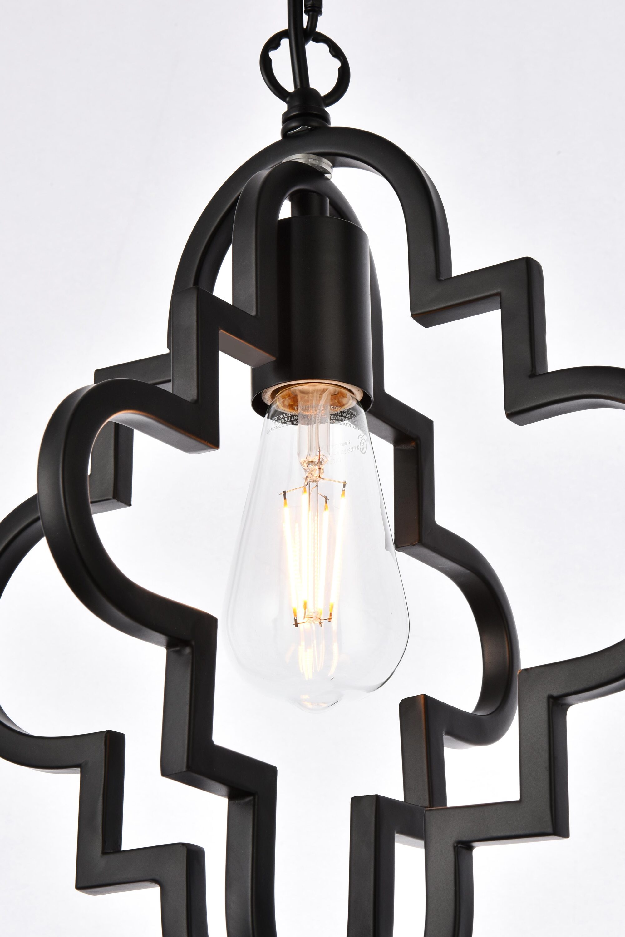 Elegant Black Iron Adjustable Pendant Light Fixture