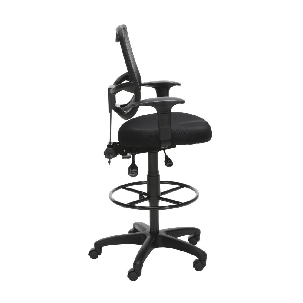 OFM Black Traditional Ergonomic Adjustable Height Swivel Upholstered ...