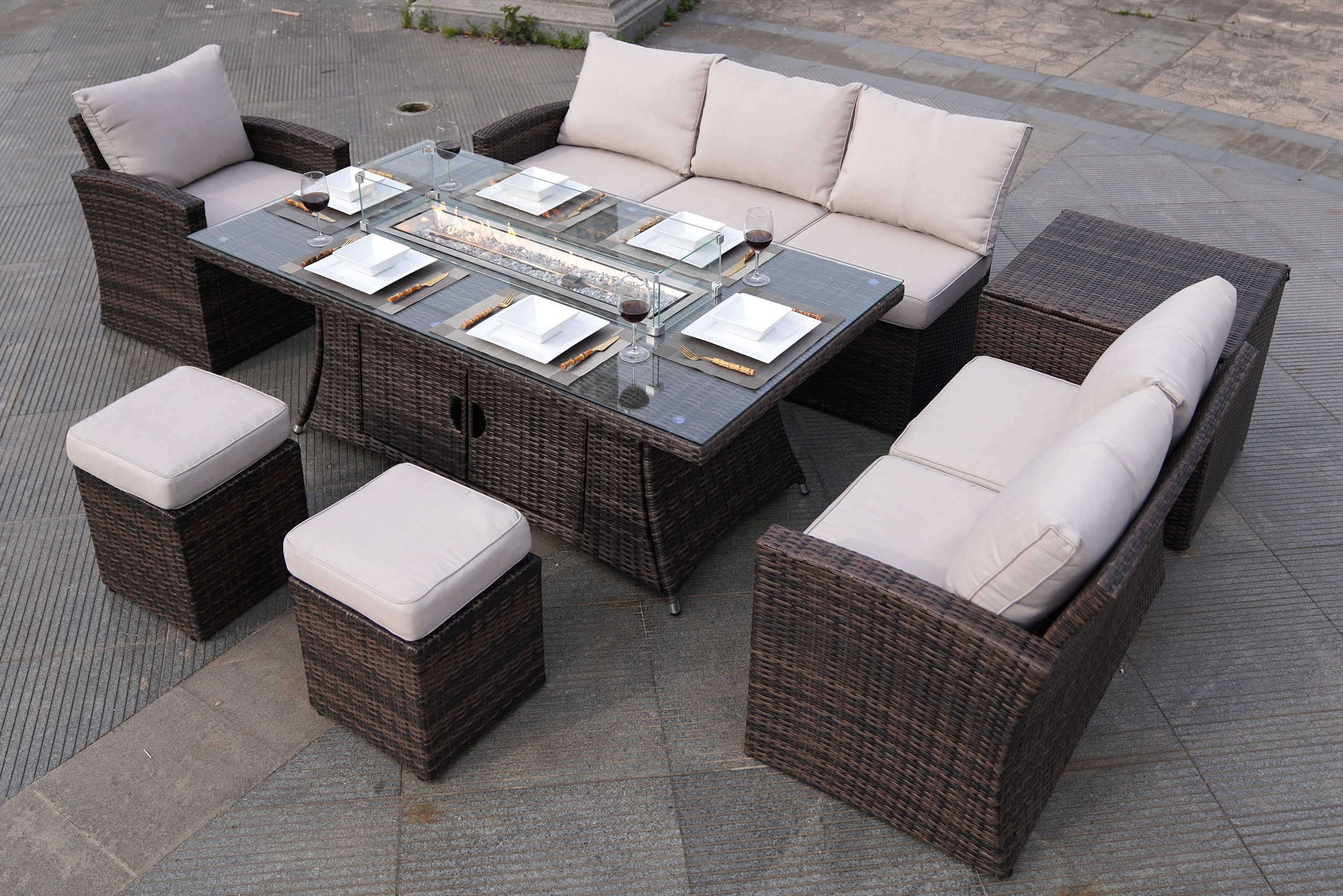 Moda Furnishings CMAG-1406B-R Patio-Conversation-Sets - View #4