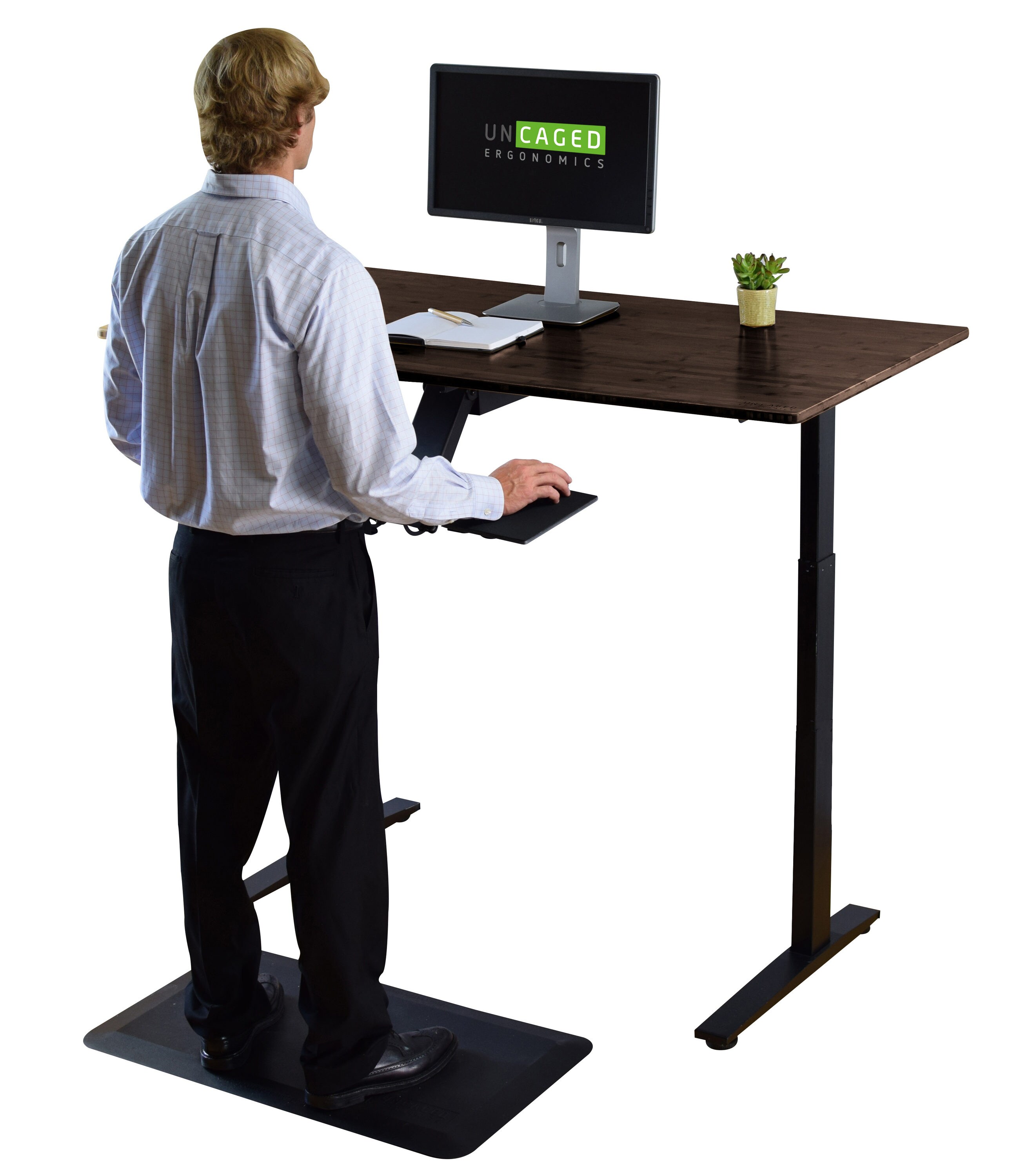 Uncaged Ergonomics 60-in Black Modern/Contemporary Bamboo Standing Desk ...