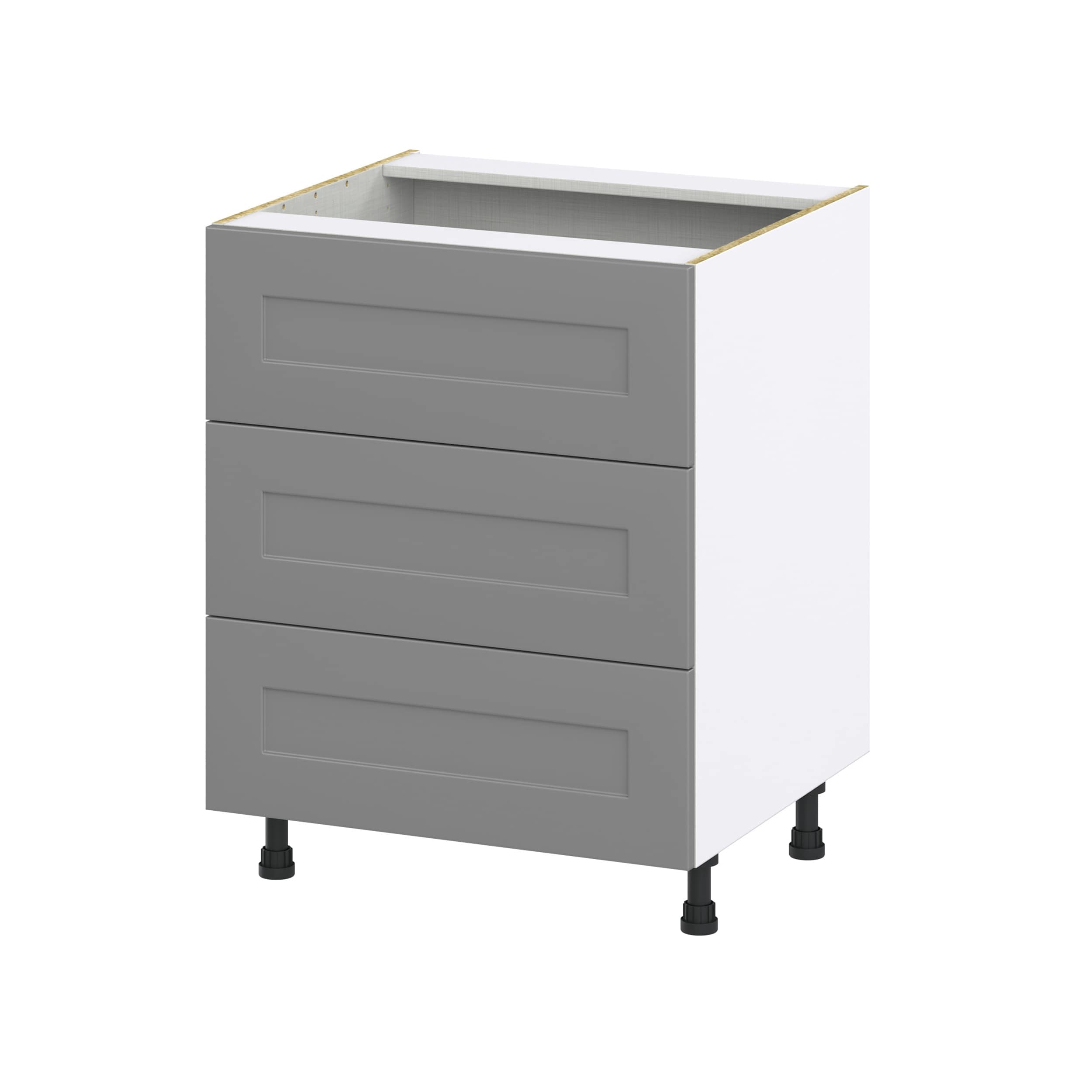 Hugo&Borg Beaumont 27-in W x 34.5-in H x 24-in D Slate Gray 2-Drawers Base Fully Assembled Cabinet (Recessed Panel Shaker Style)