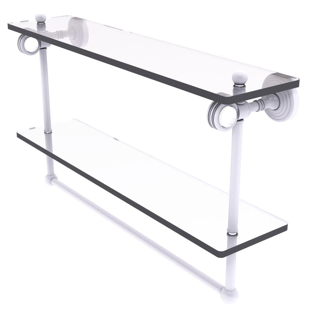 Allied Brass PG-2TBD-22-WHM Pacific Grove Matte White 2 -Tier Wall mount Bathroom Shelf ( 22-in x 13-in x 5-in )