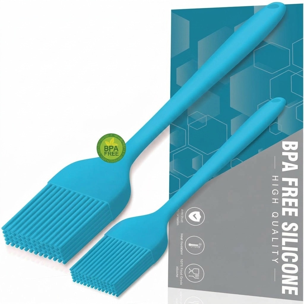 Anqtovp  Silicone Basting Pastry Brush Set Heat Resistant 450F Steel Core One Piece Design for BBQ Grill Baking Cooking BPA Free Dishwasher Safe