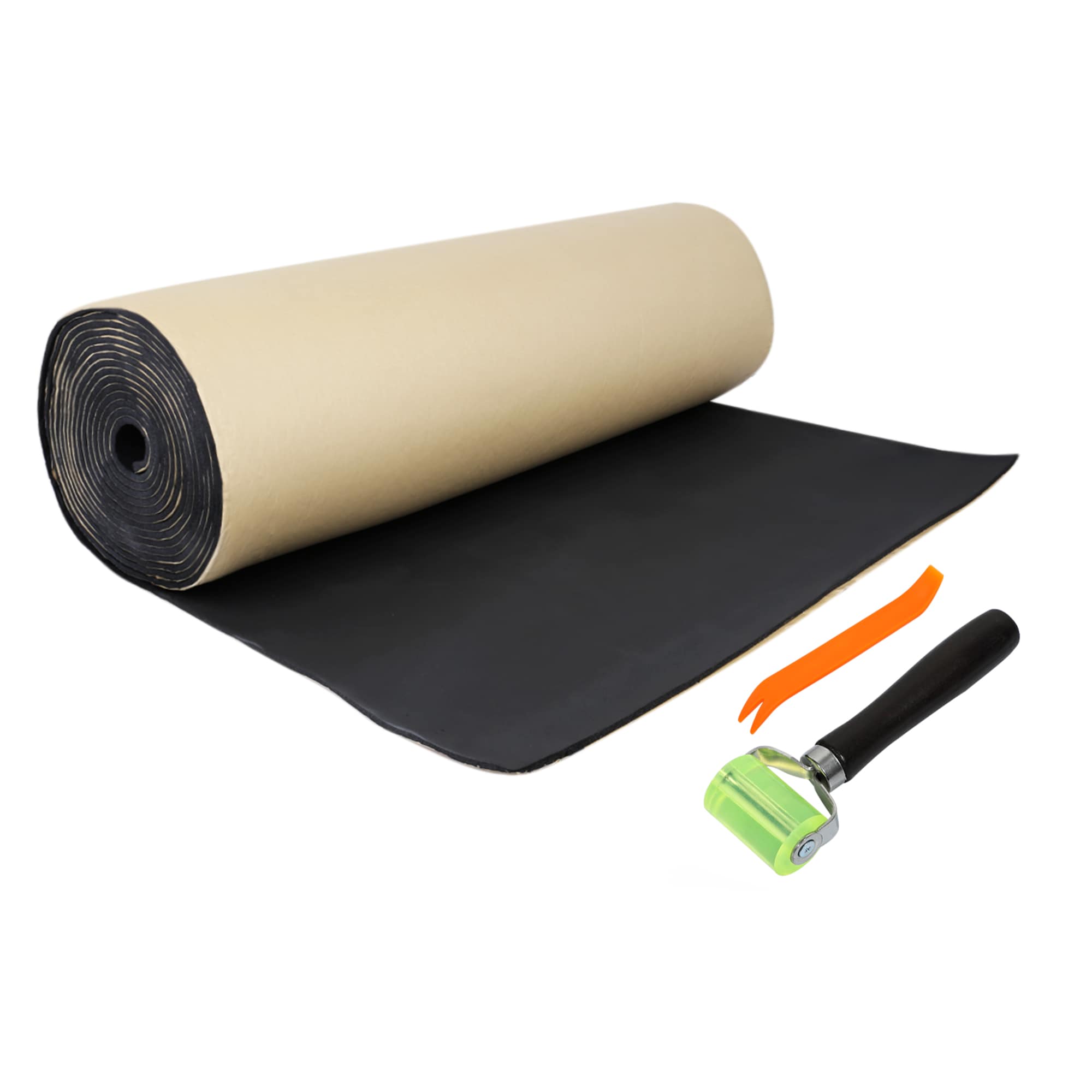 Unique Bargains 1set Sound Deander Insulation Mat 5mm Door Hood Engine Heat Insulation W/ Installer Tool 100x100cm 40 Inch x40 Inch for Car