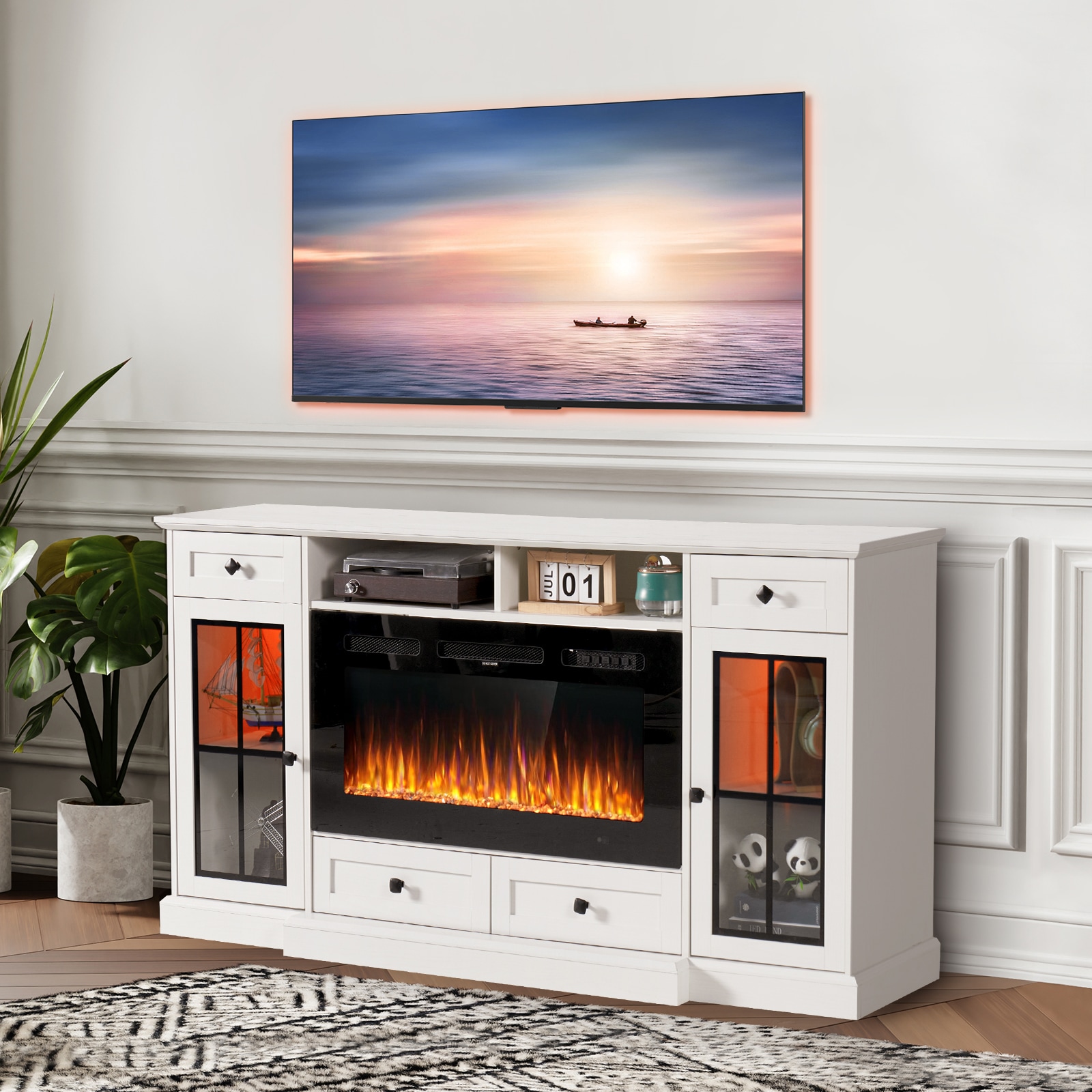 AOXUN H21032WH+H20028 Electric-Fireplaces - View #2