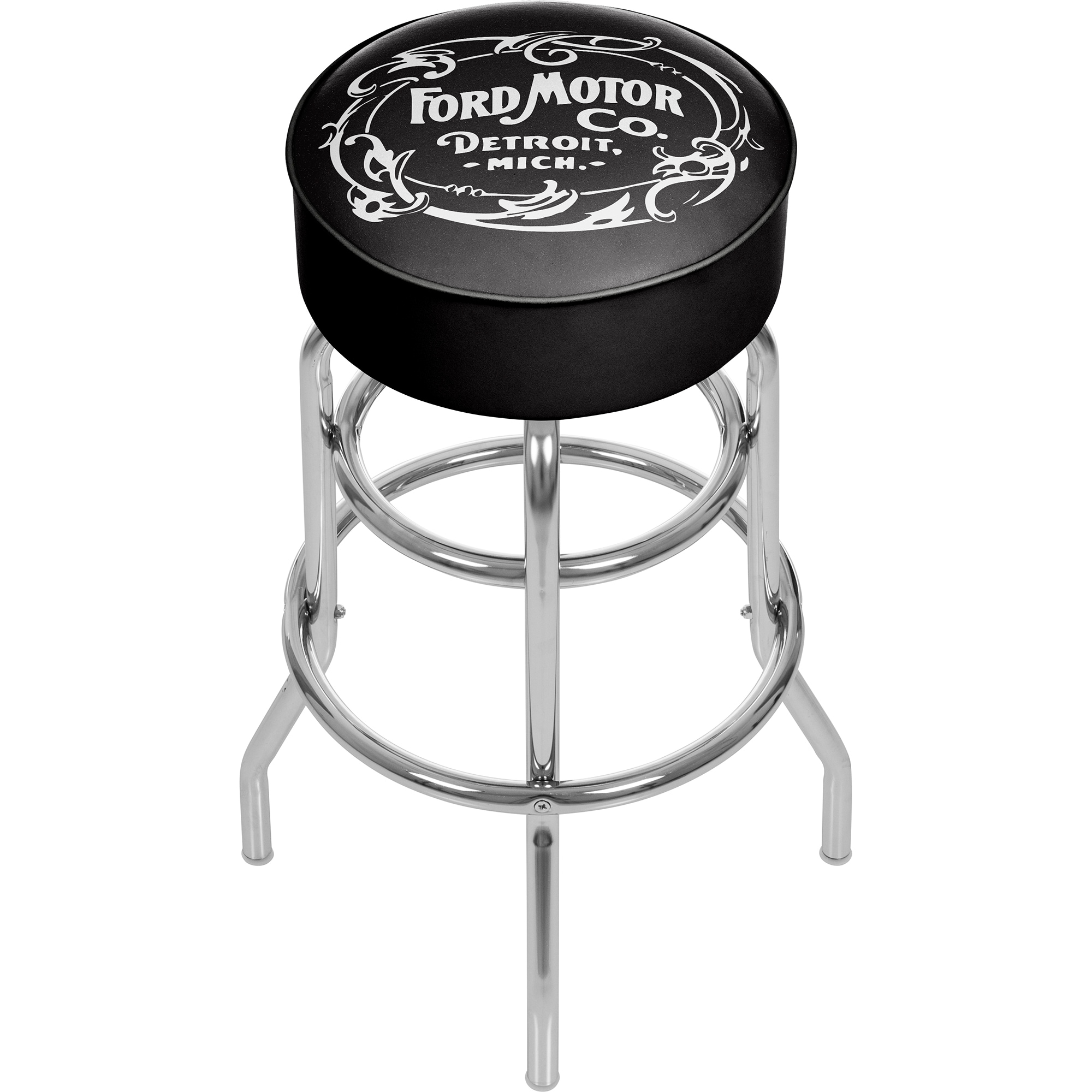 Trademark Gameroom FD1000-FM03 Bar Stools Chrome 5-in H Bar height Upholstered Swivel Metal Backless Bar Stool