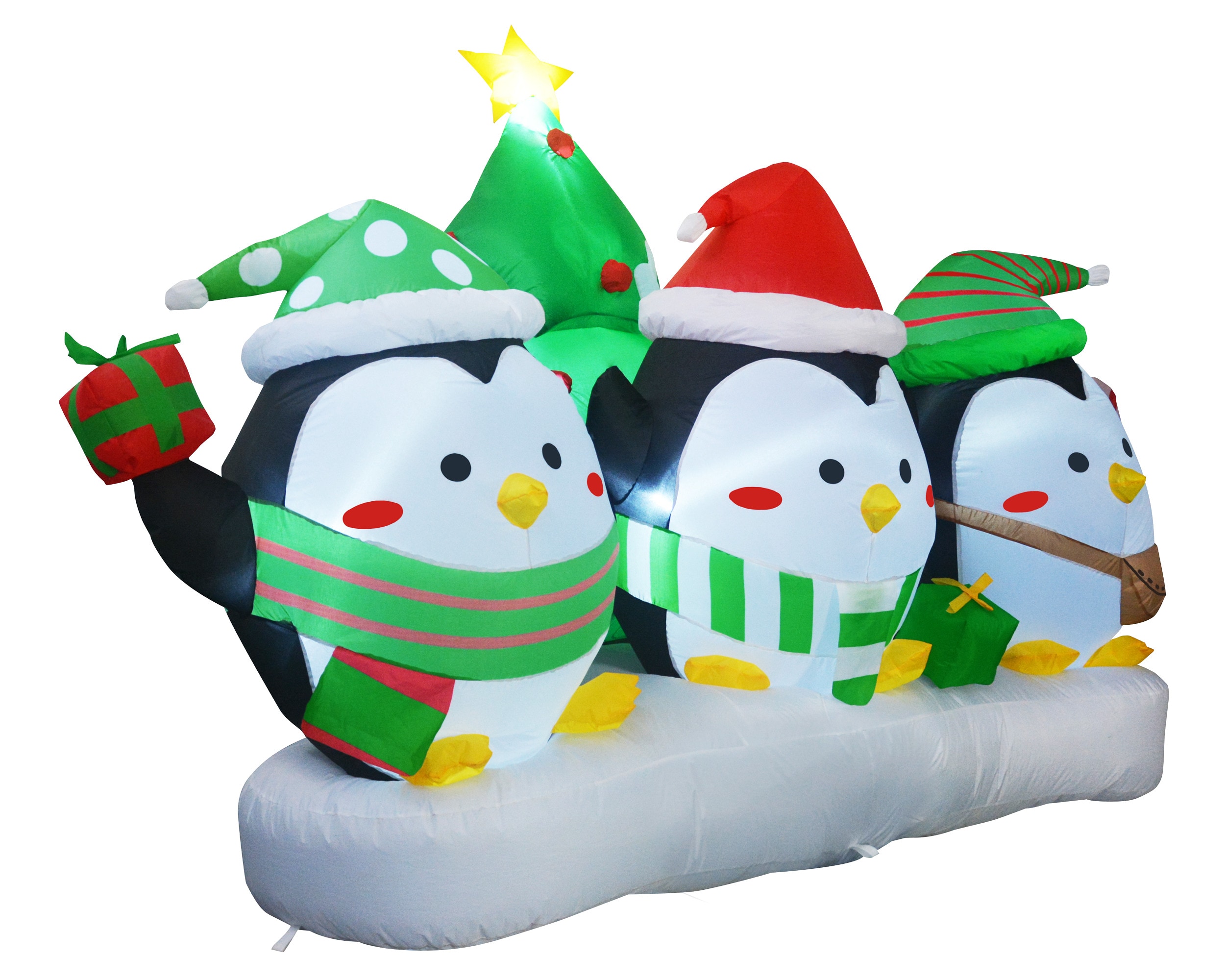 SYNCFUN 3-ft Lighted Penguin Christmas Inflatable In The Christmas ...