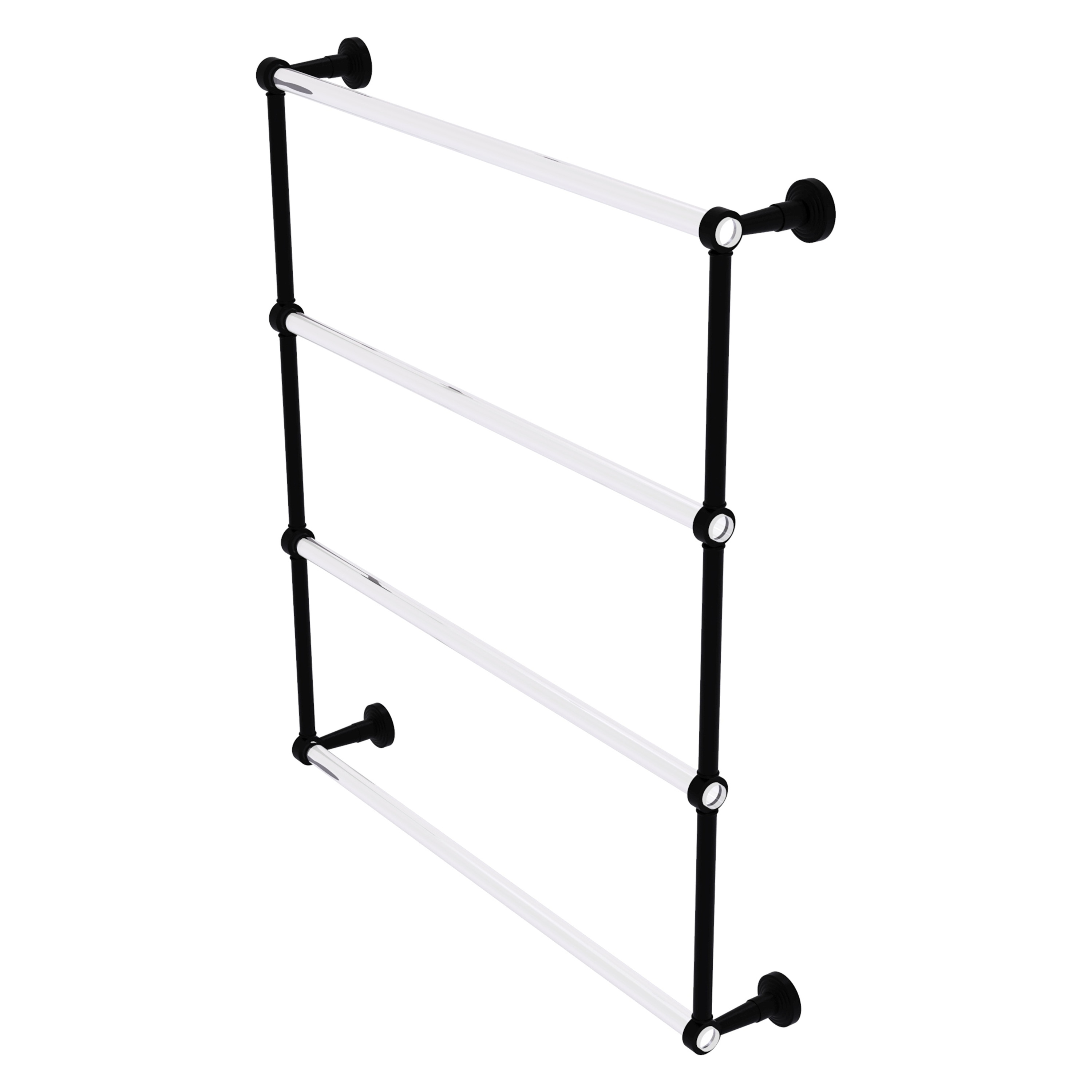 Allied Brass PB-28-30-BKM Pacific Beach 30-in double Matte Black Wall mount 4-tier Towel Bar