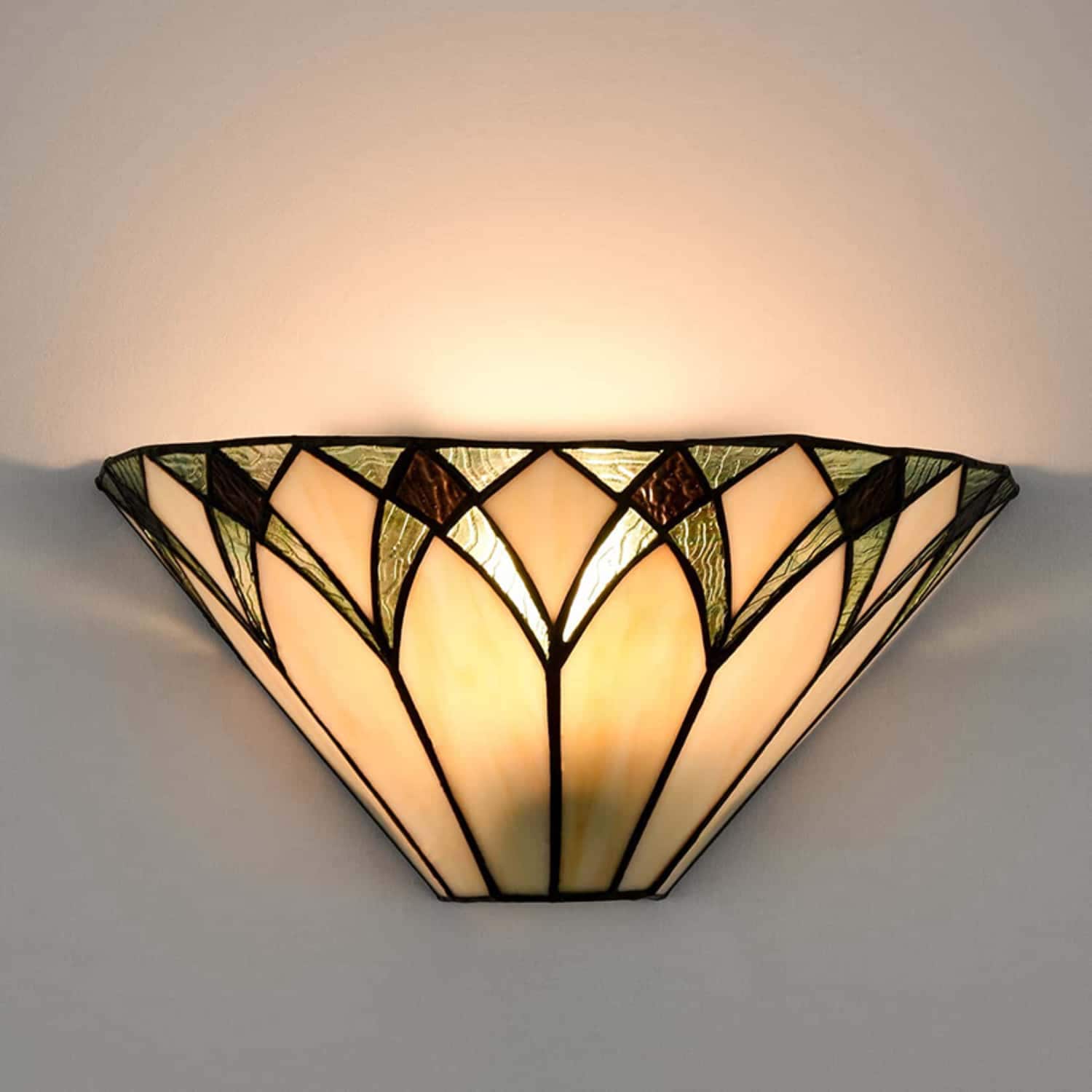 Tiffany Style Black and Multicolor Stained Glass Wall Sconce