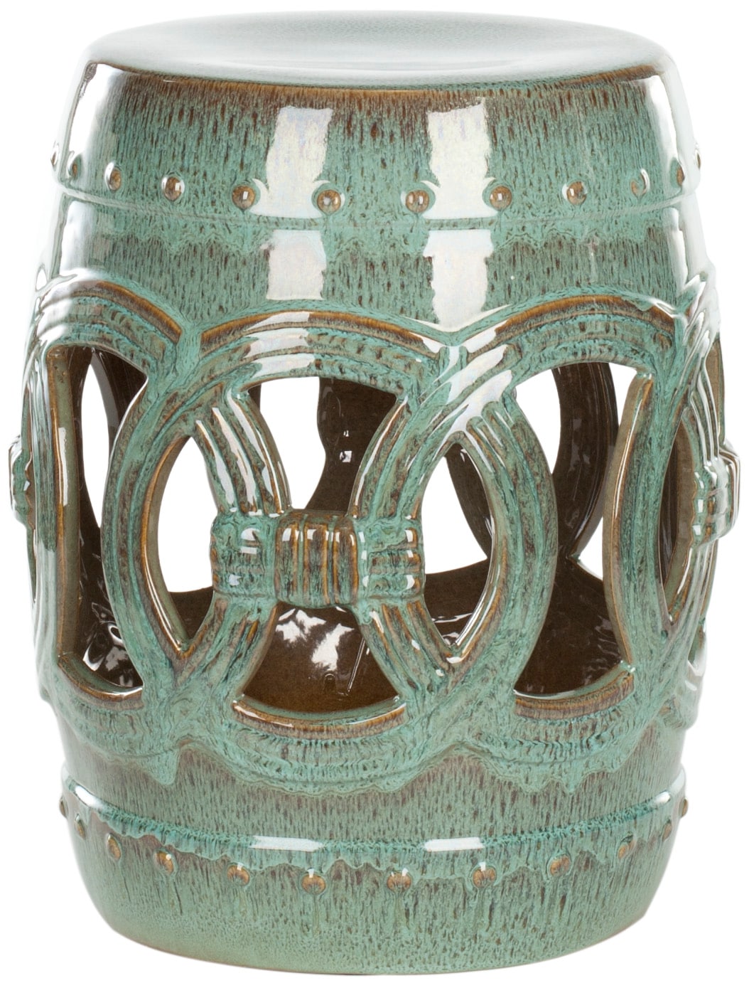 Safavieh ACS4500A 17-in Antique Blue Ceramic Barrel Garden Stool