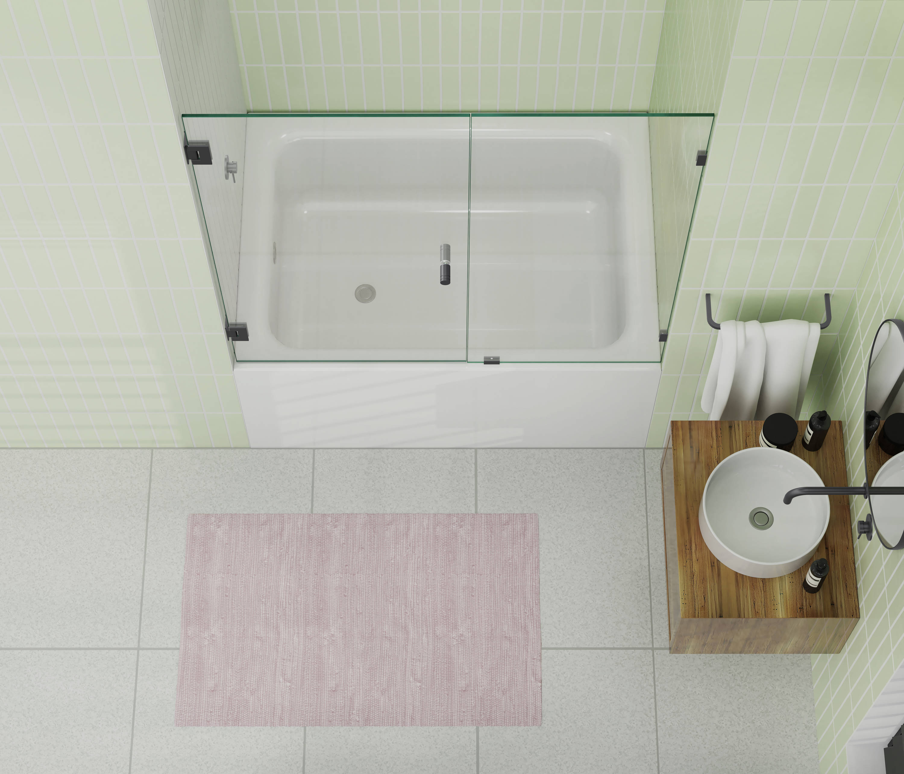 Glass Warehouse B-WH-52.5-MB Shower-Doors - View #3