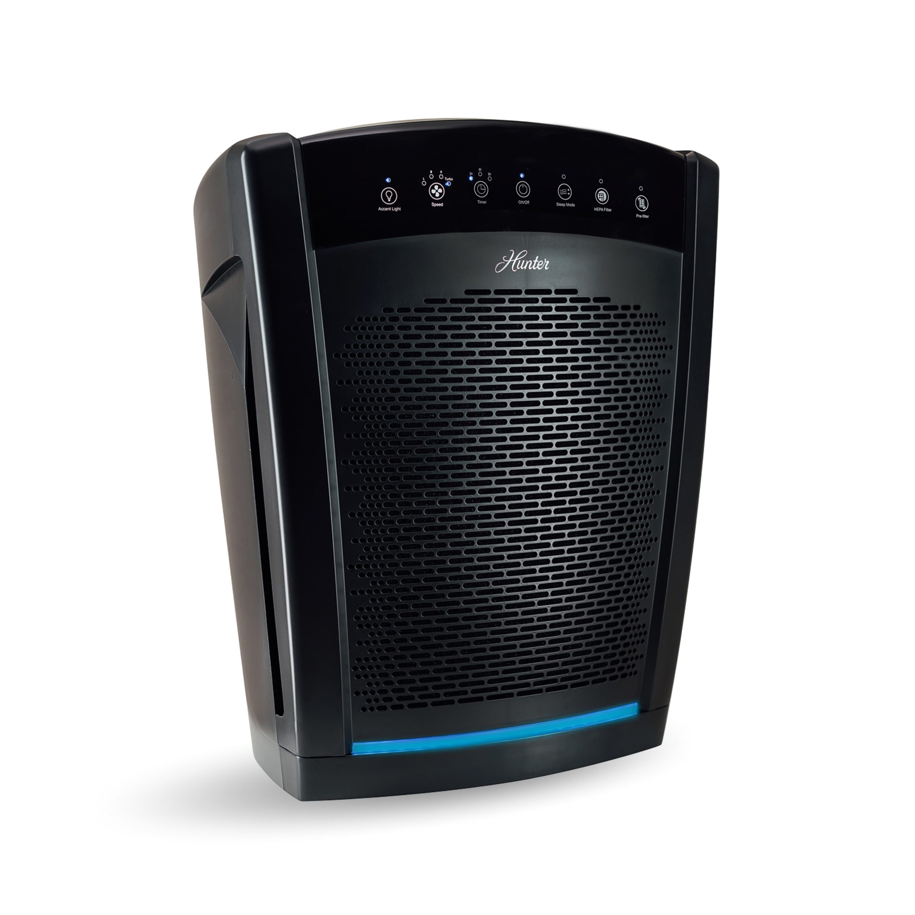 Hunter HP850UV-BL True HEPA Air Purifier for Home Large Room and Bedroom Clean Filters 2585 Sq. Ft. per hour - Black