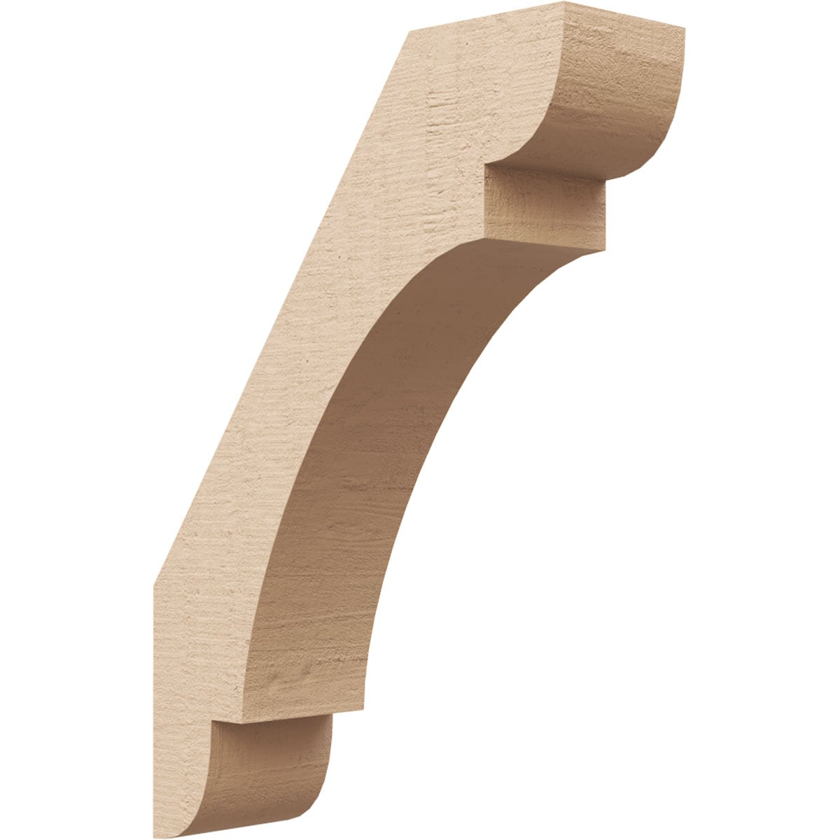 Ekena Millwork BRCUR03X10X14OLYRCPR 3-in x 14-in x 10-in Primed Urethane Olympic RoughCedar Woodgrain TimberThane KneeBrace