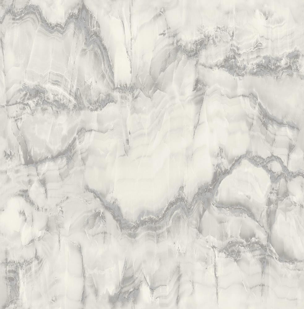 Crown M1584 Medley 56.4-Sq. Feet Silver Paper Stone Unpasted Wallpaper