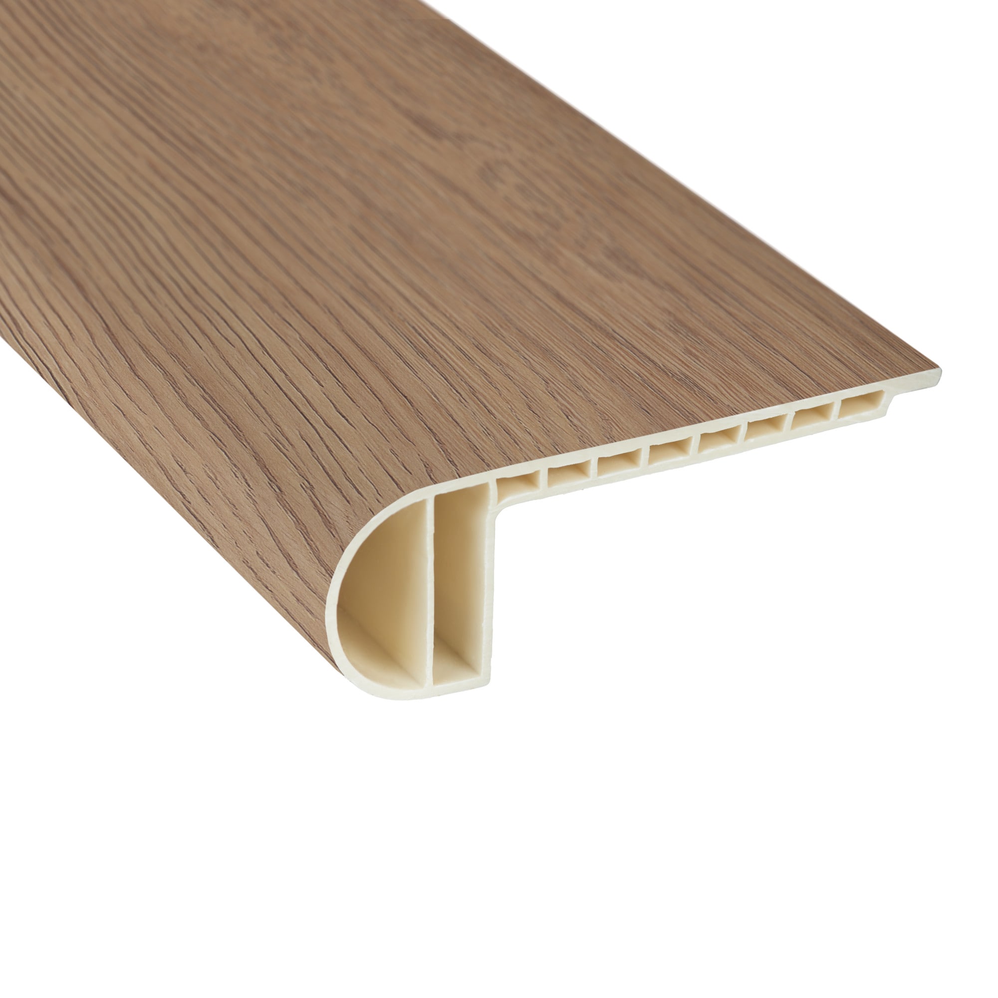 SMARTCORE By COREtec Floors Vanderbrook Oak 1-in T x 4-1/2-in W x 94.49-in L Prefinished Oak PVC Stair Nosing Floor Moulding Trim