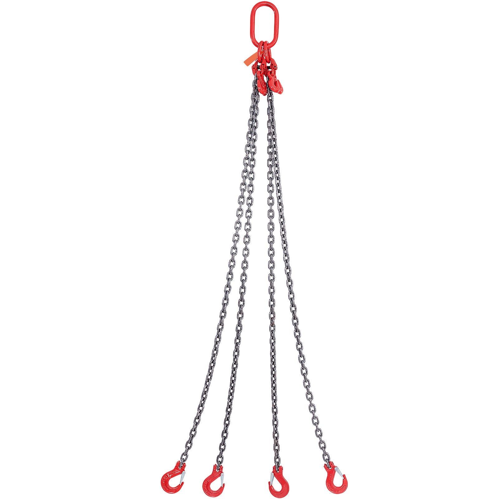 GIVIMO 5/16-in x 5-ft G80 Chain Sling - 11000-lb Capacity 4-Leg Lifting Chains with Grab Hooks and Adjusters - Manganese Steel Engine Hoist Lift Chain - for Engine Crane and Heavy Lifting