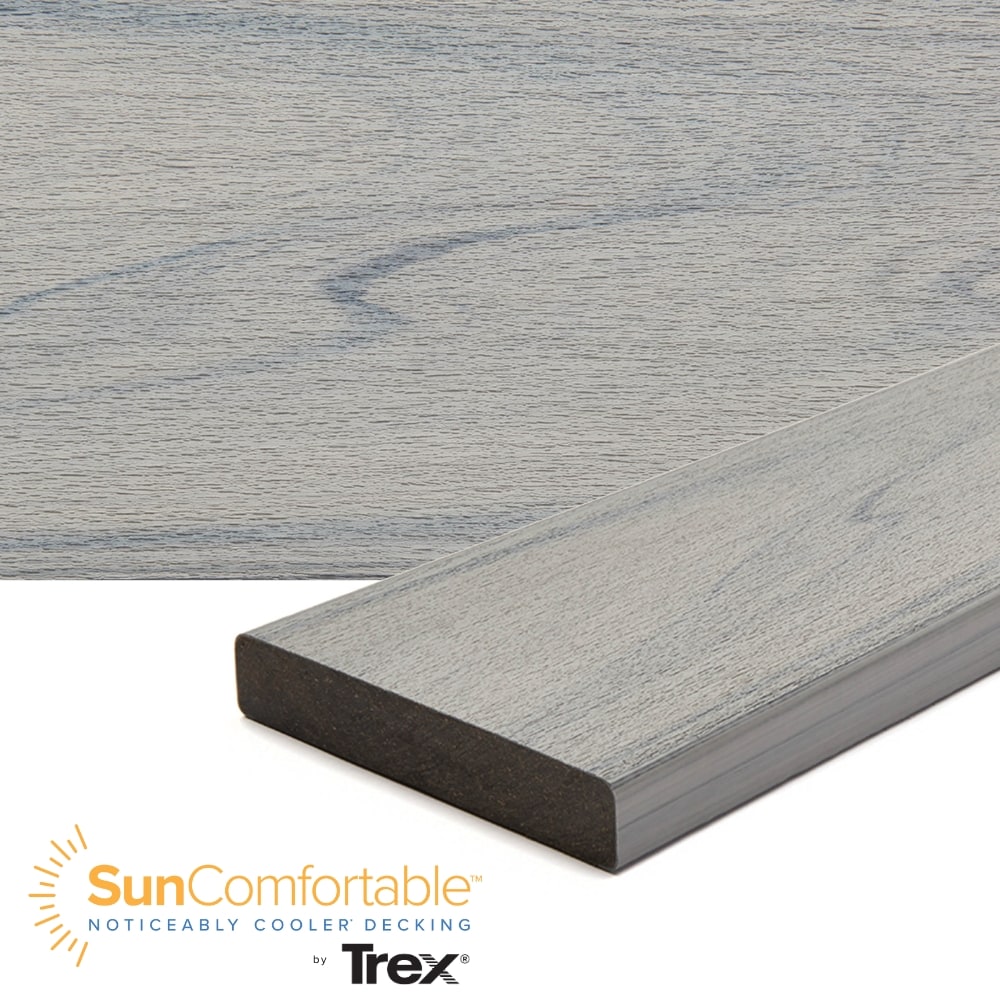 Trex RN010620TLS01 Transcend Lineage 1-in x 6-in x 20-ft Rainier Square Composite Deck board