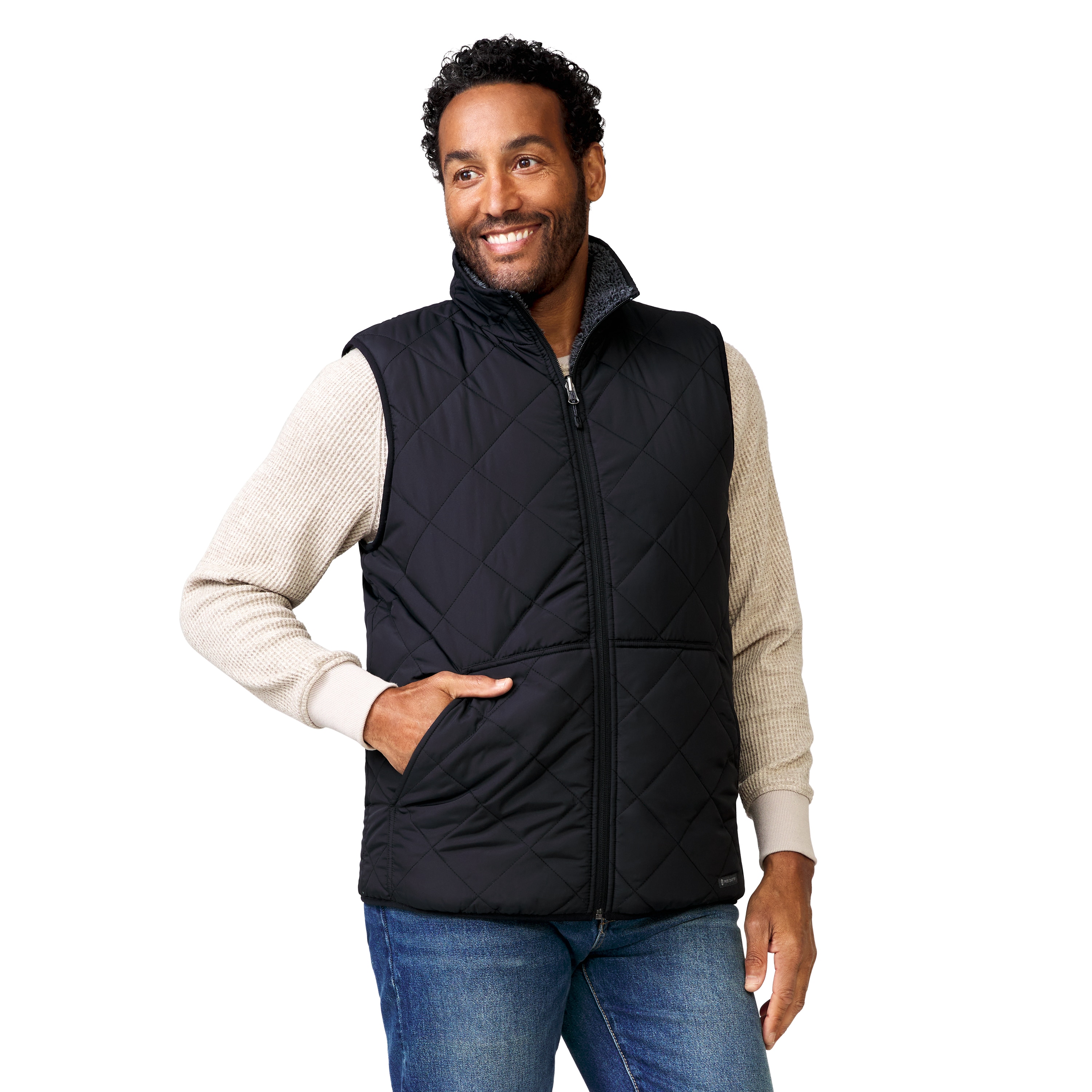  197-MOF3617-AAS-XL Men's Black Nylon Puffer vest Extra Large
