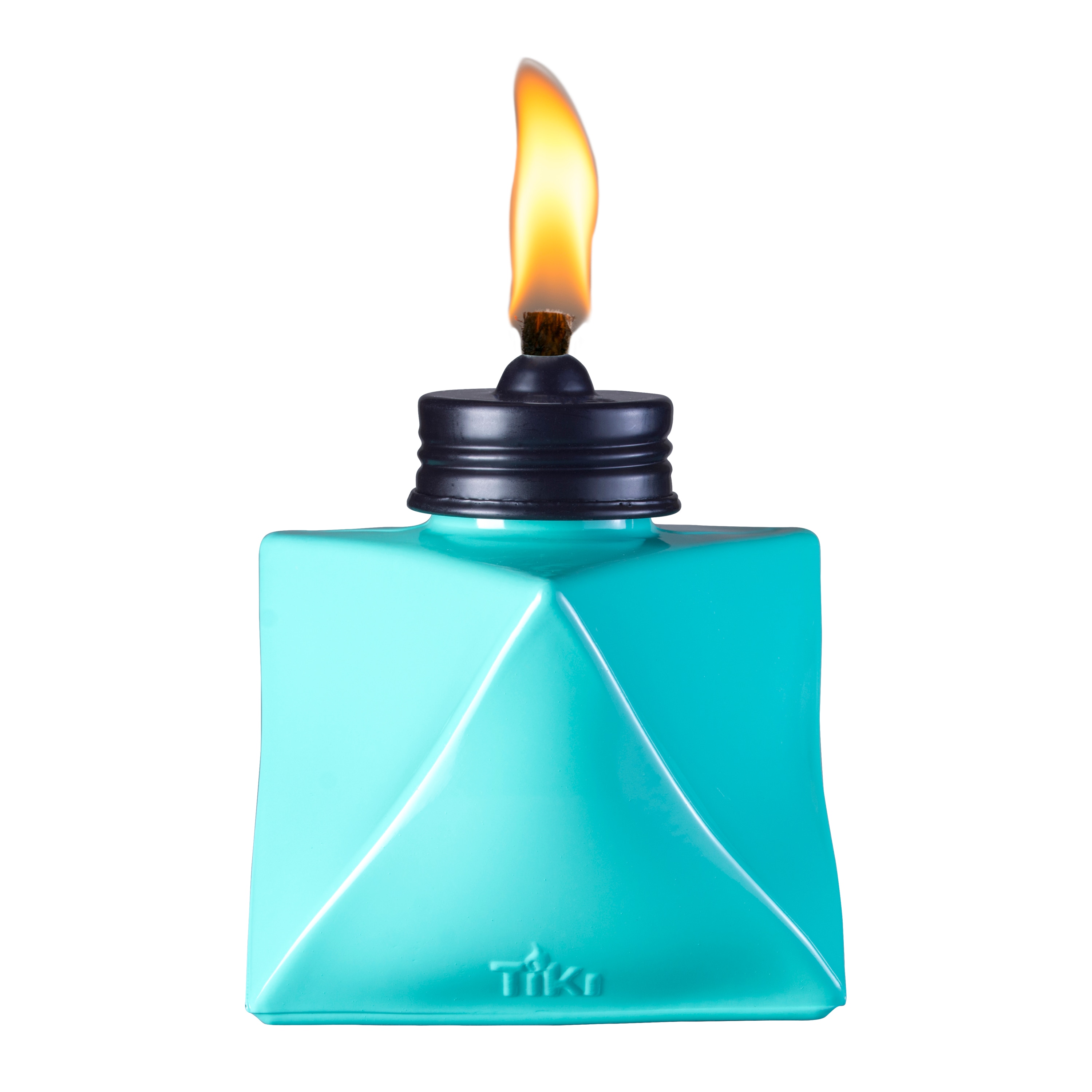 Tiki 4.25 Inch Glass Prism Table Torch Set in Blue, Teal, and Red