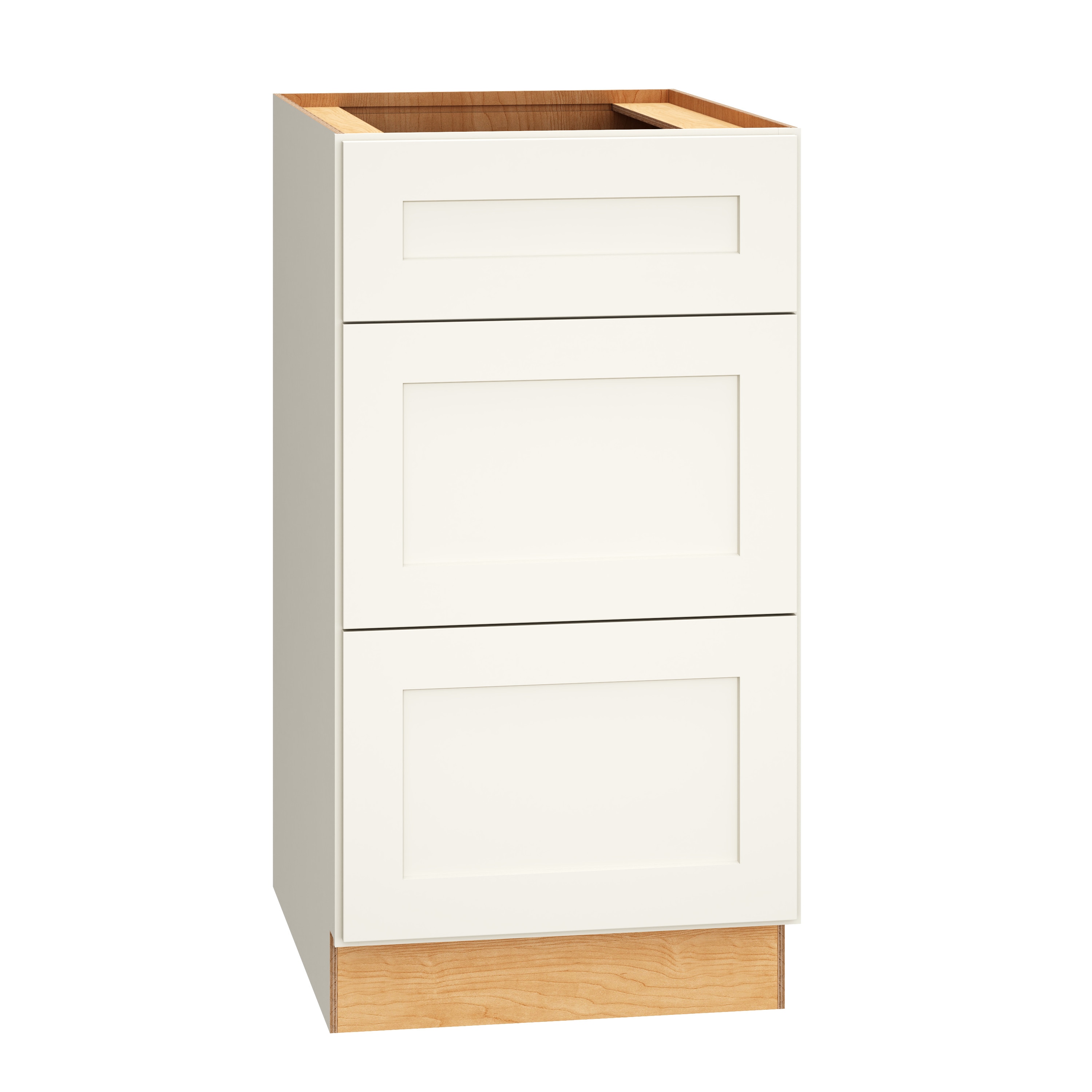 RELIABILT 332 3DB18 Pinnacle 18-in W x 34.5-in H x 24-in D White 3 -Drawers Drawer Base Fully assembled Plywood Cabinet (Recessed Panel Shaker)