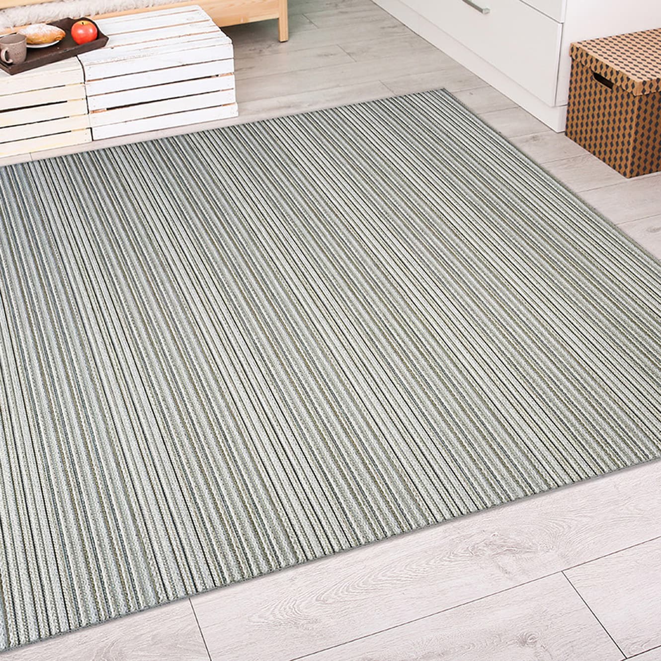 Couristan 98315989311056T Cape 3 x 5 (ft) Polypropylene Light Blue-Silver Rectangular Indoor/Outdoor Area rug