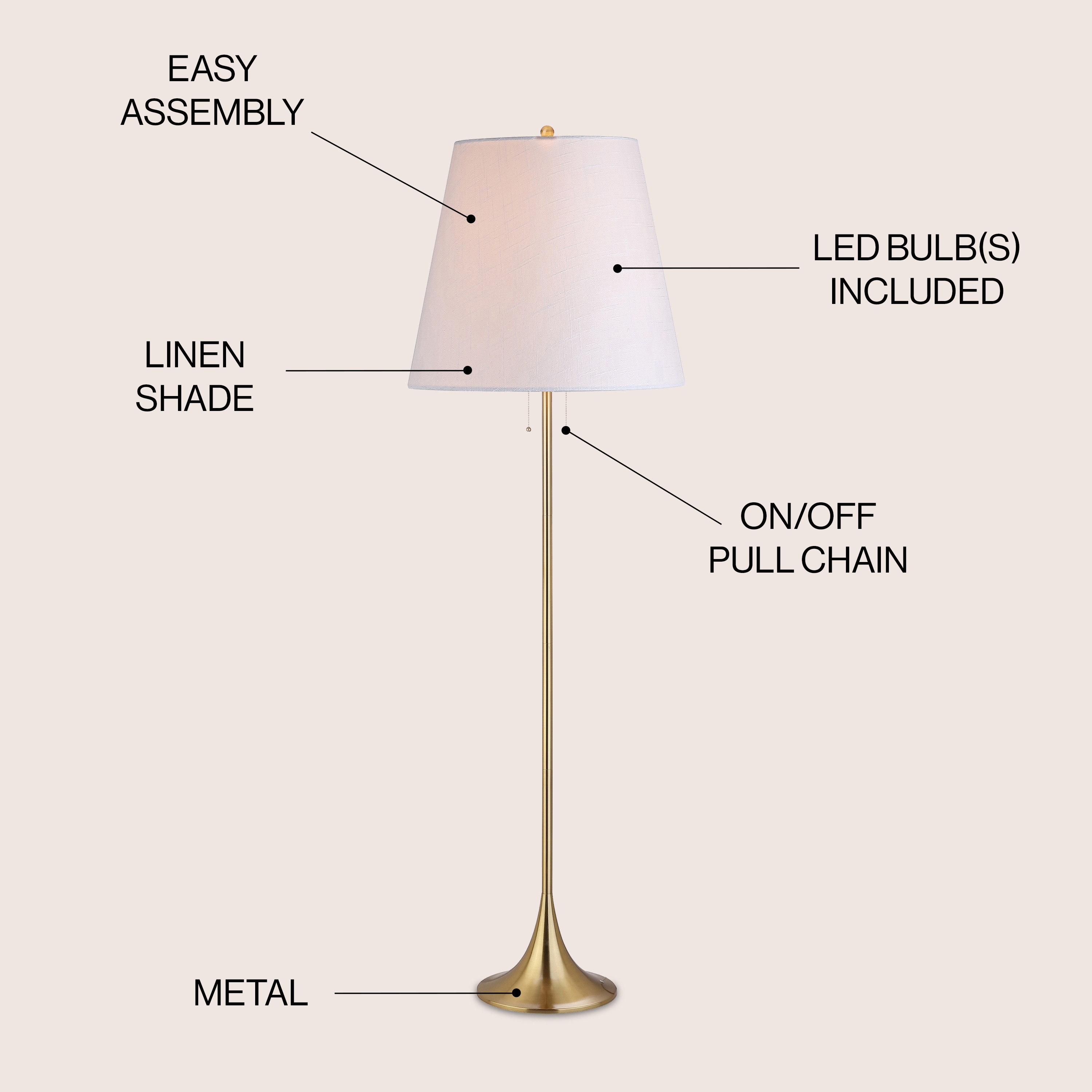 JONATHAN  Y JYL3001A floorlamps - View #3