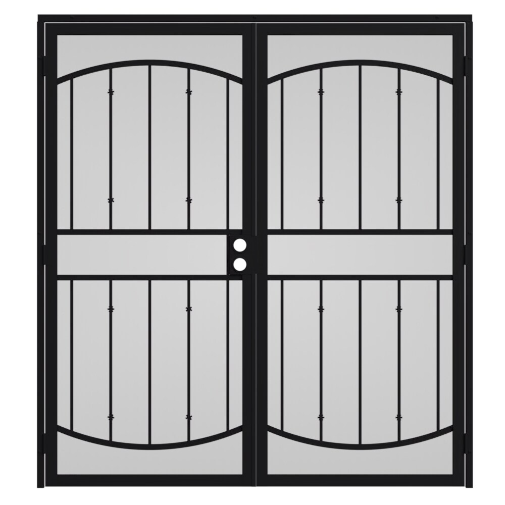 Gatehouse Gibraltar 72in x 81in Black Steel Surface Mount Double