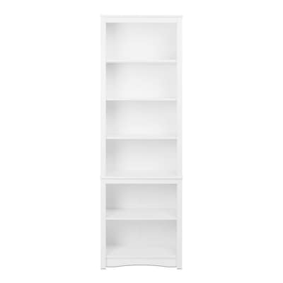 Prepac Homeoffice White 6 Shelf Modular, White Bookcase Shelf Unit