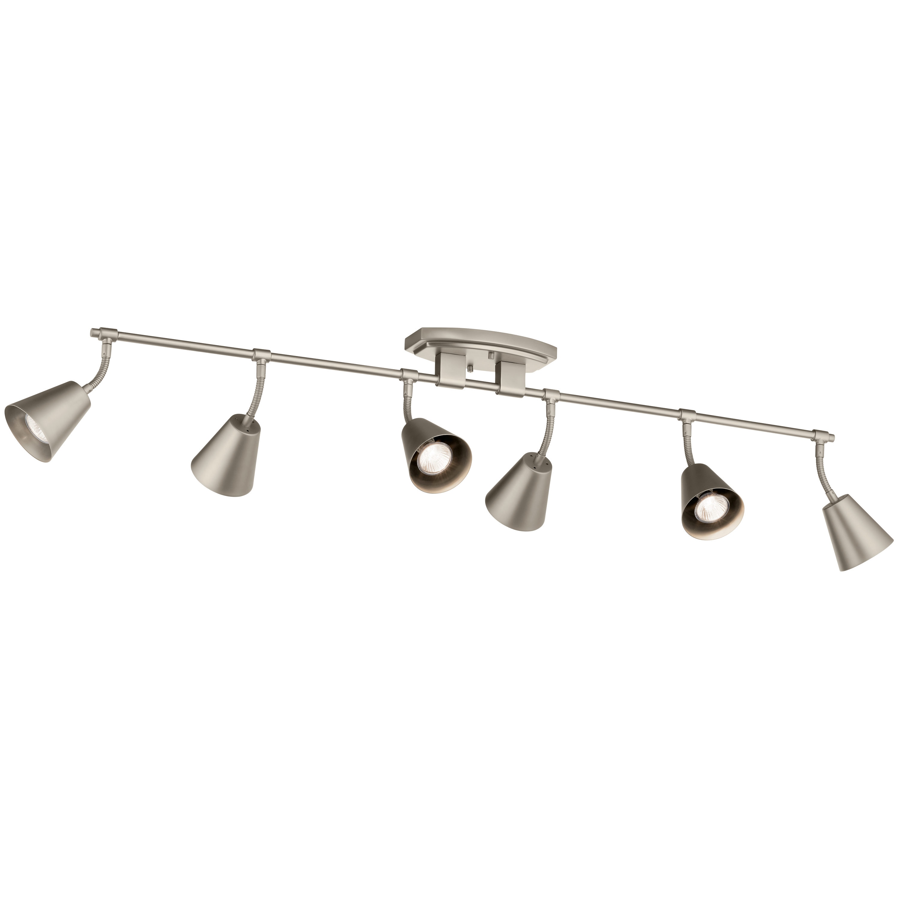 Kichler Sylvia 45-in 6-Light Satin Nickel G5.3 Base Mid-century Track ...