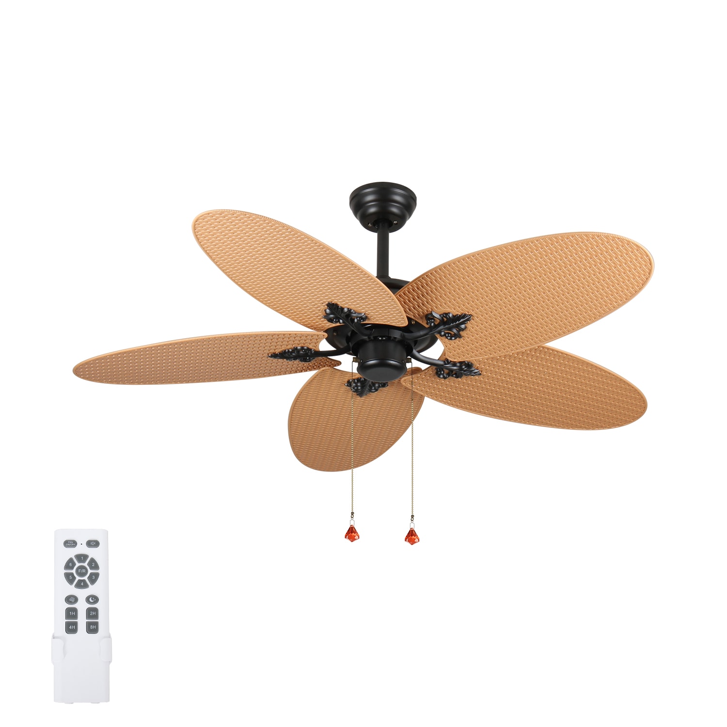 Dexmalle -  Palm Island 52 Inch Tropical Ceiling Fan with 5 Palm Leaf Blades