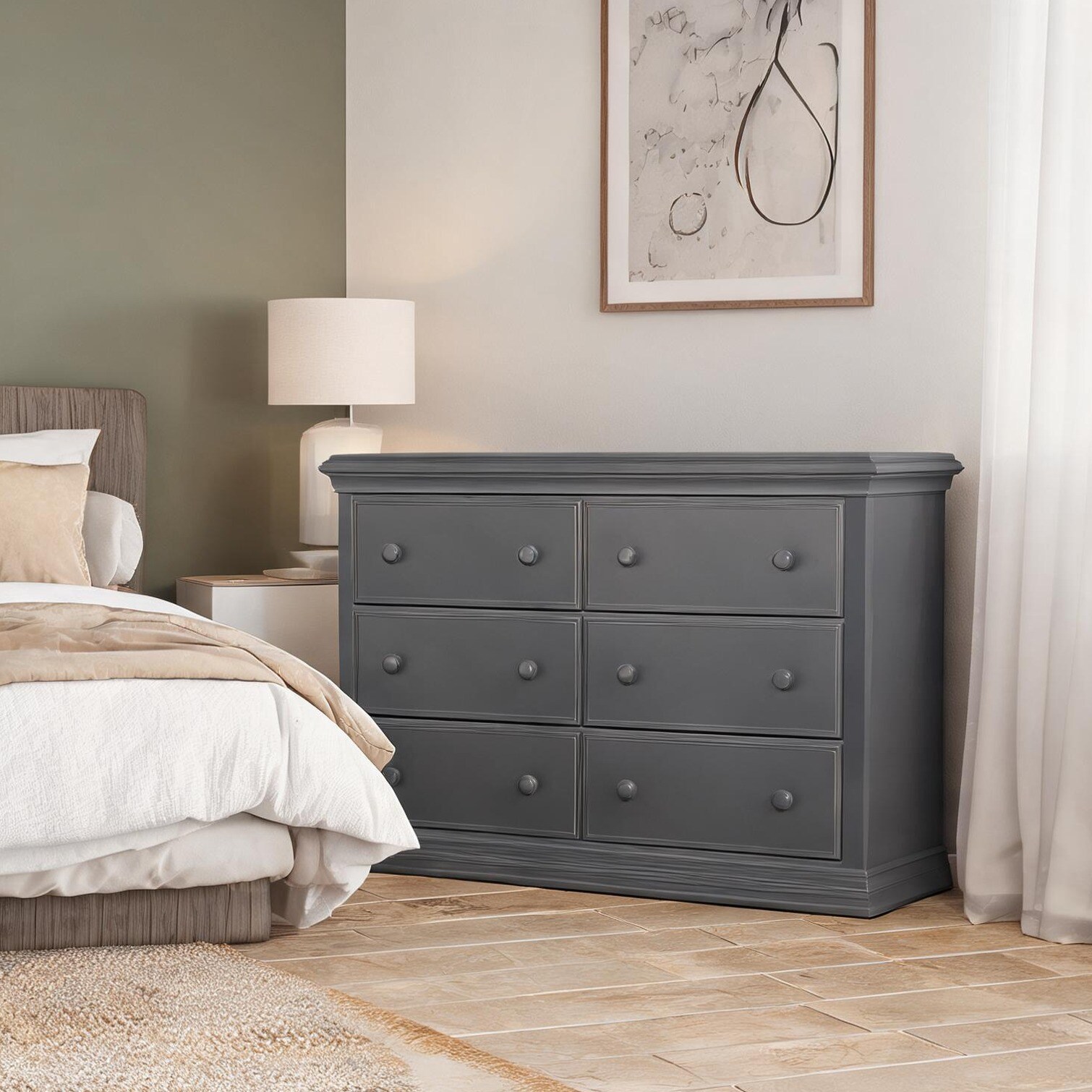 Naturefalls Dresser with As Pic and Storage Drawers Metal Frame Fully Assembled Smooth Metal Glides