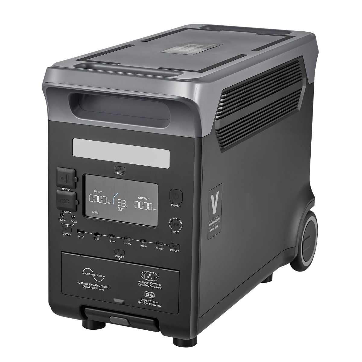 Loheer 3000W Portable Power Station 3072Wh LiFePO4 Battery Backup Generator
