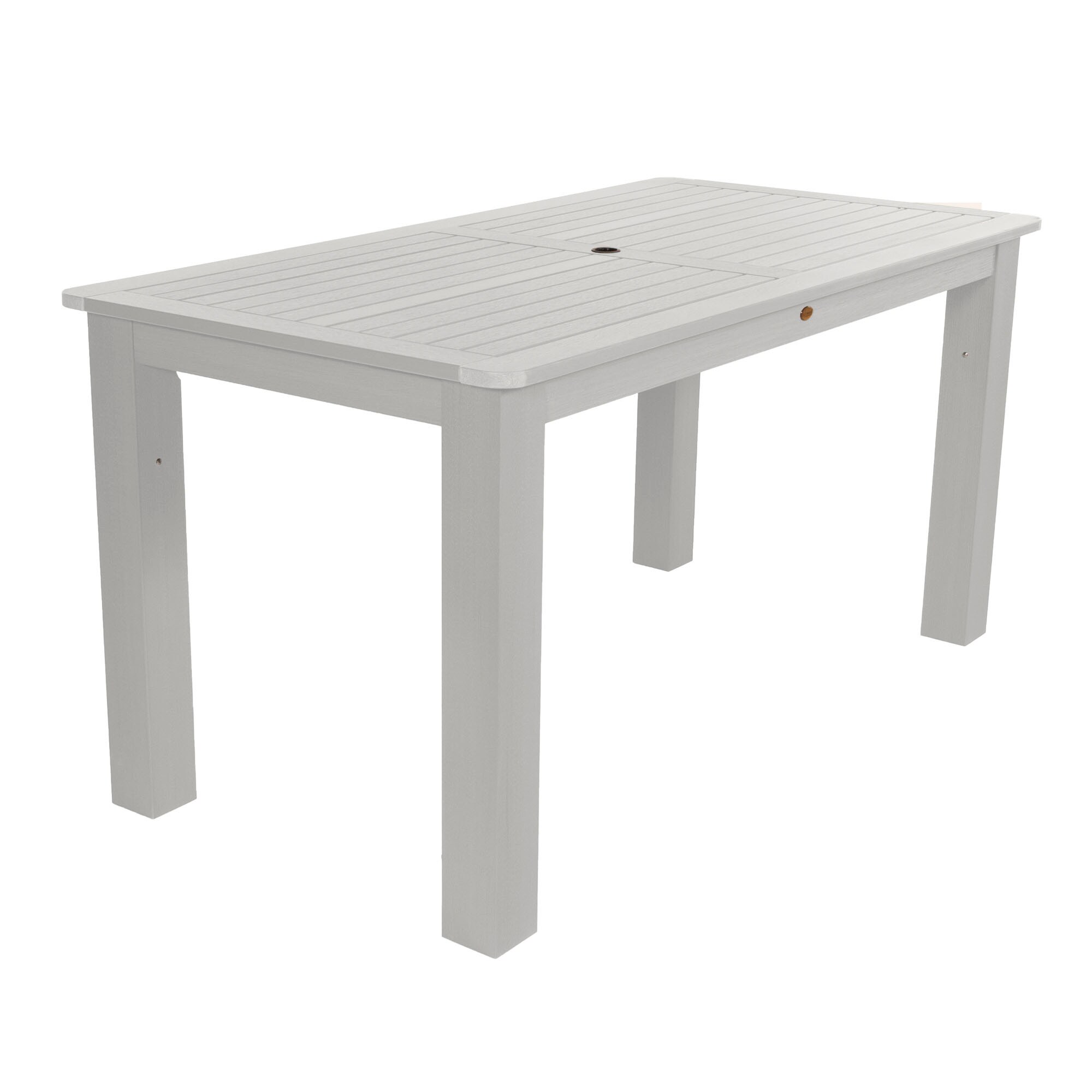 highwood AD-CTB37-WHE Rectangle Outdoor Counter Table 37.1-in W x 72-in L with Umbrella Hole