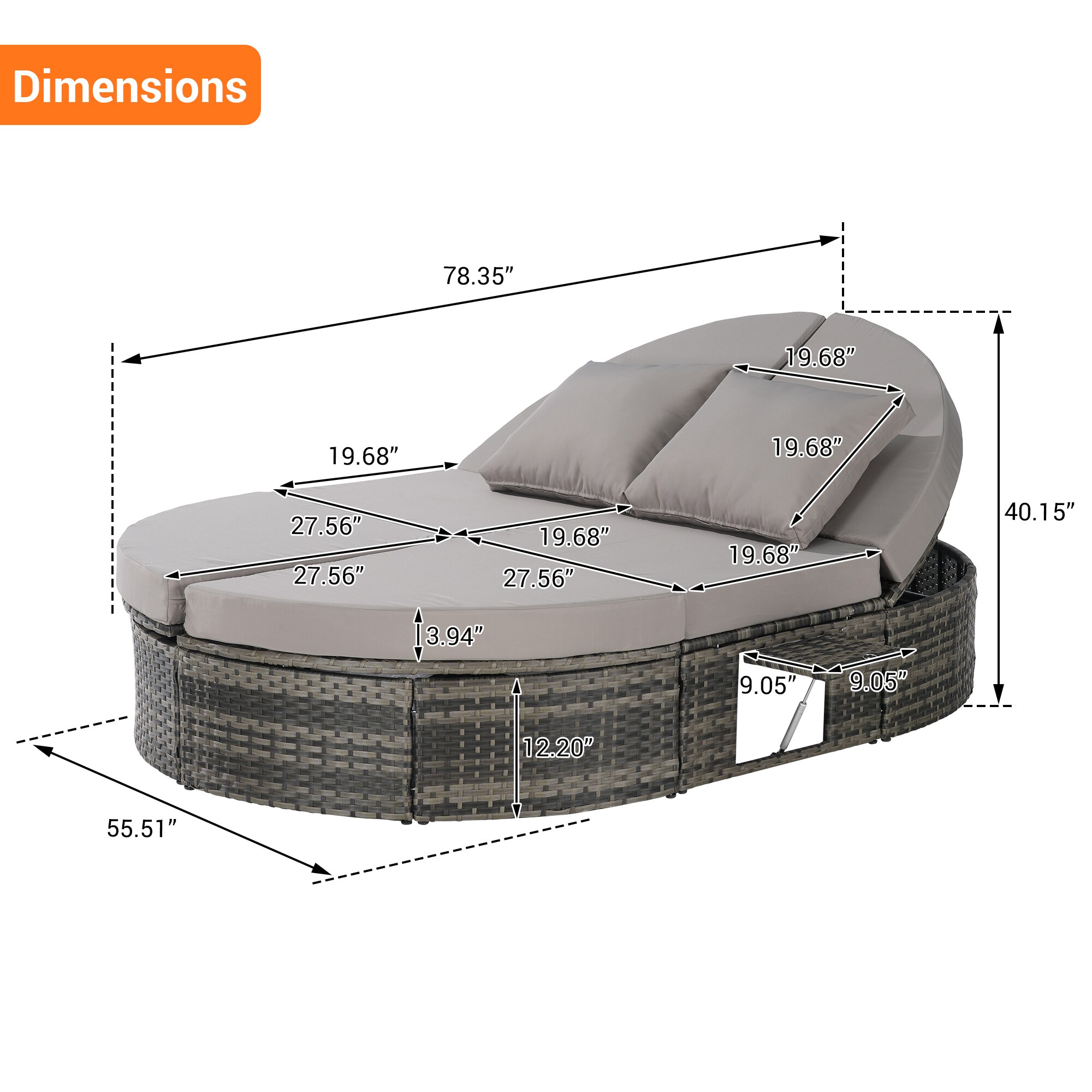 SINOFURN SYB670034GY Patio-Sofas-Daybeds - View #5