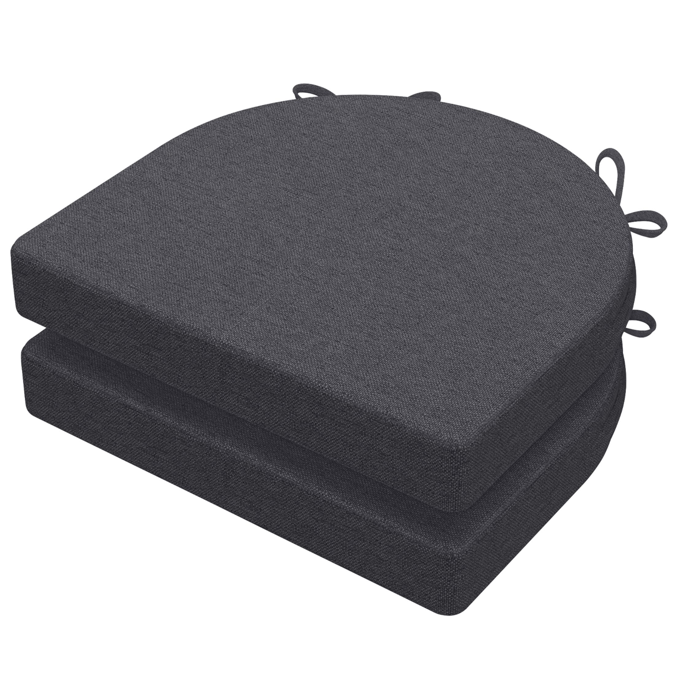 AAAAAcessories LS-DCCLU-SHENHUI-2P Dark Grey Solid Chair Cushion